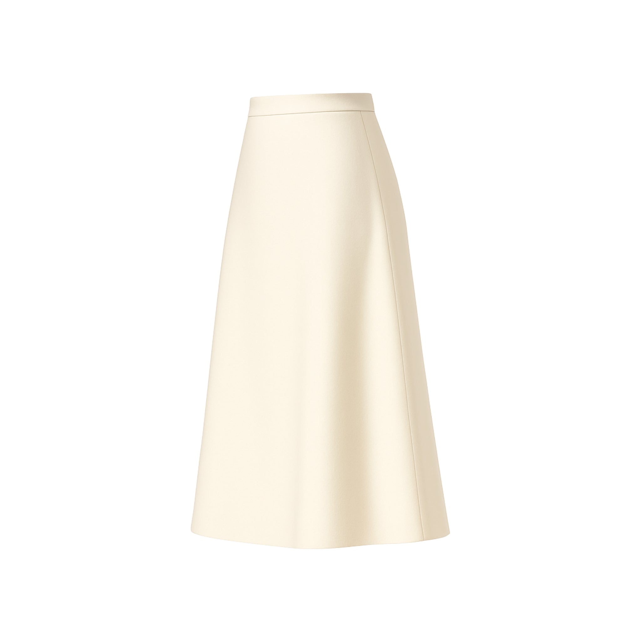Ivory Loro Piana wool midi skirt side view