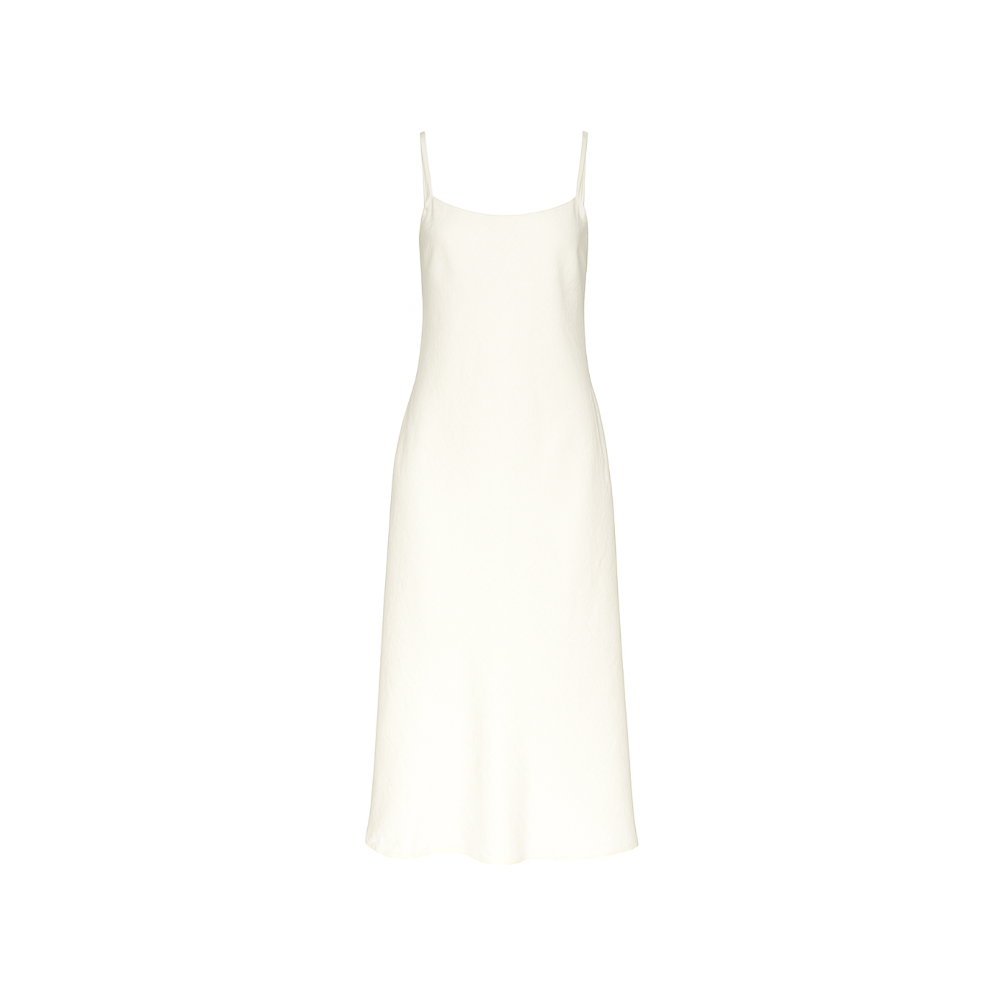 Ivory silk charmeuse slip dress front view