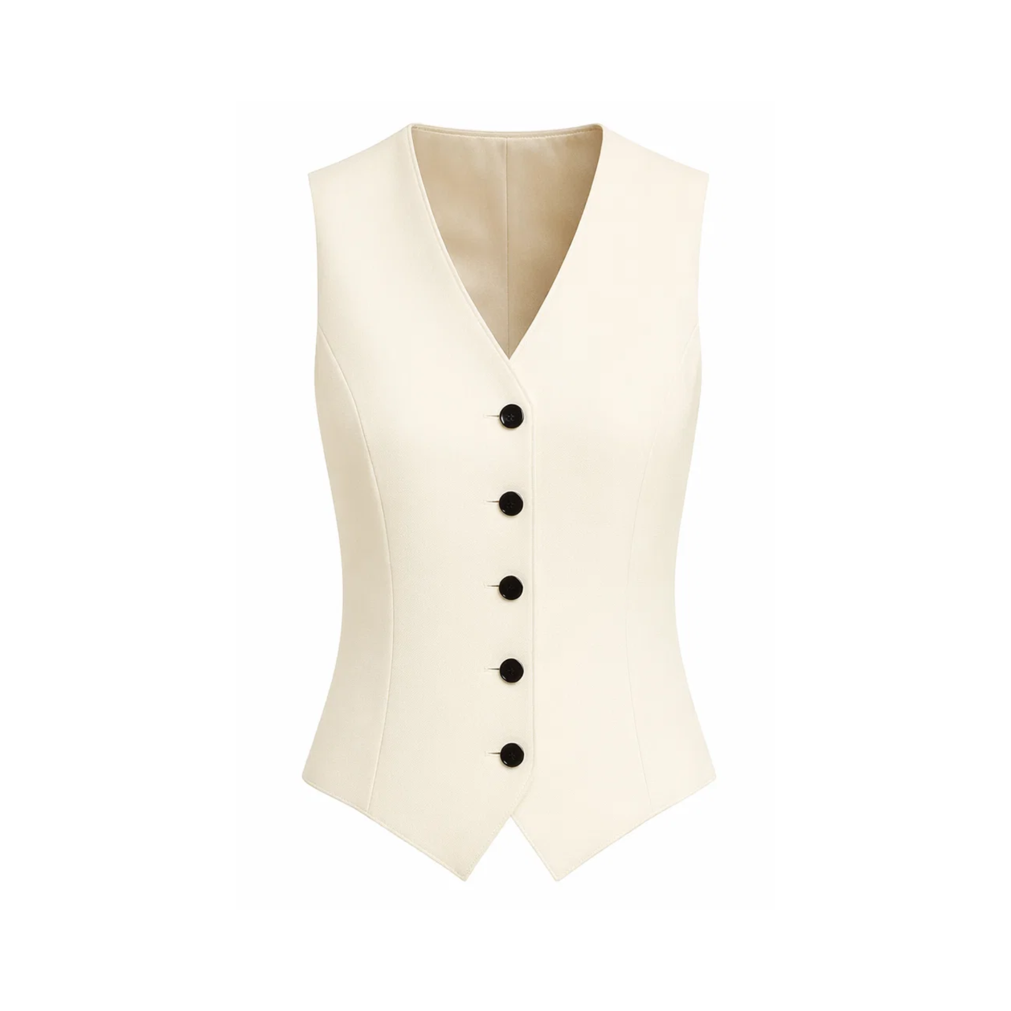 Ivory Loro Piana wool wedding vest front view