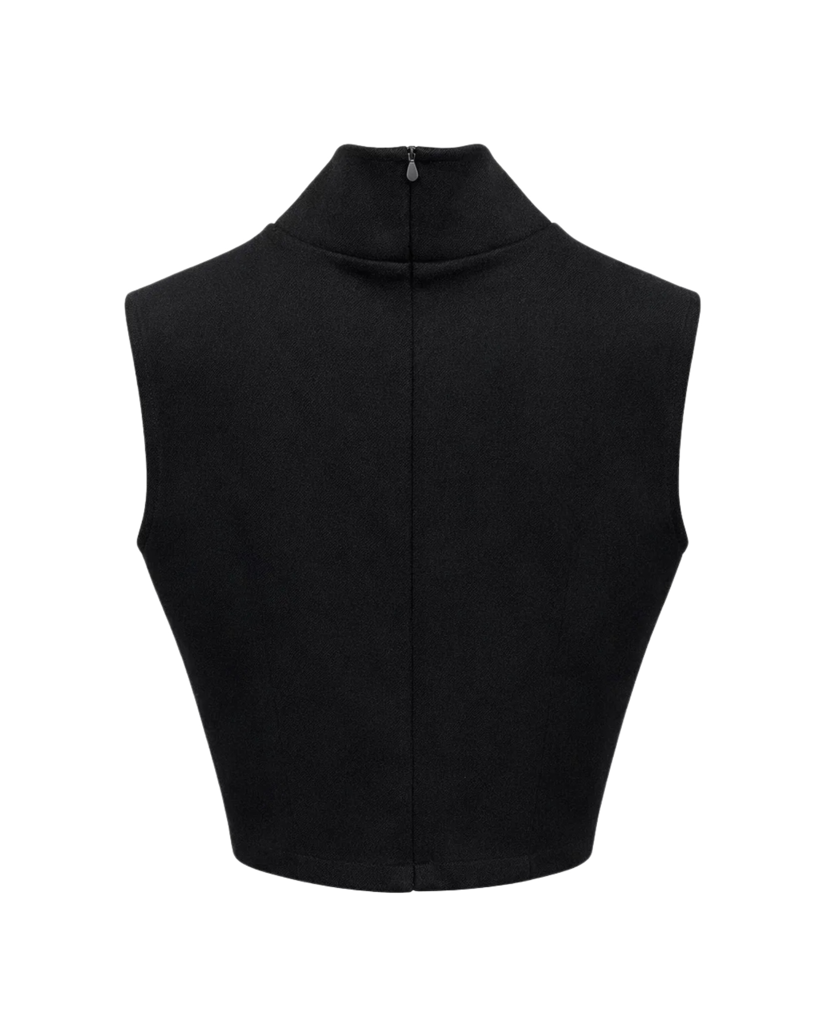 Tailory black sleeveless cropped top back view