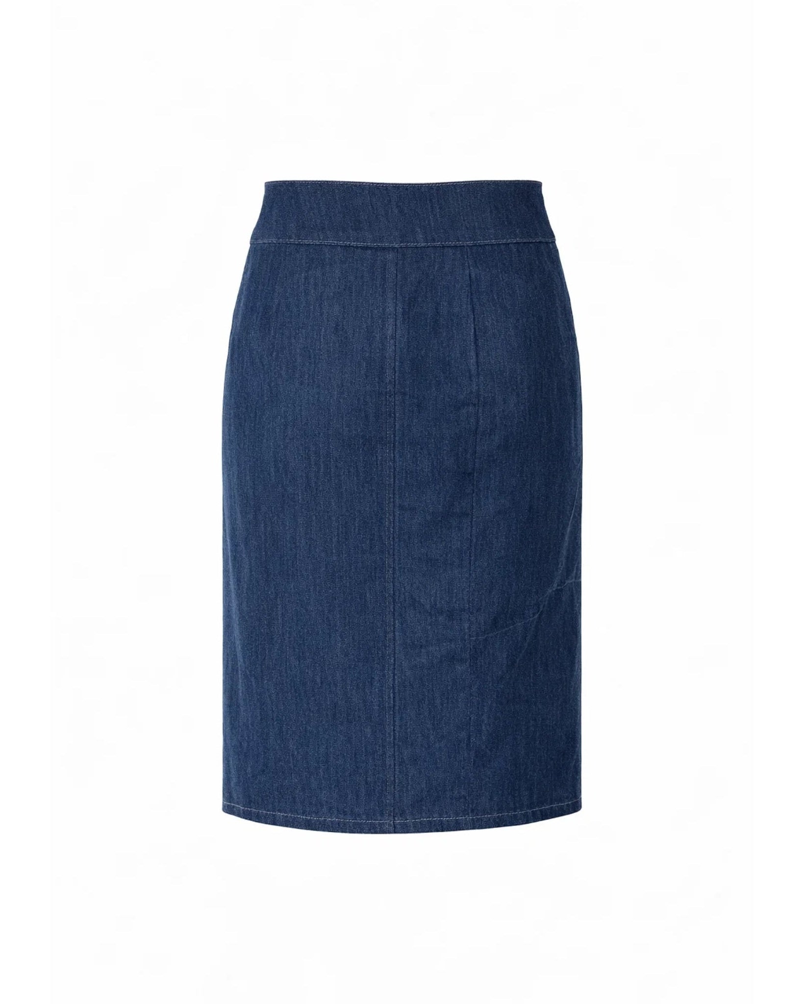 Tailory blue denim panelled dress back view