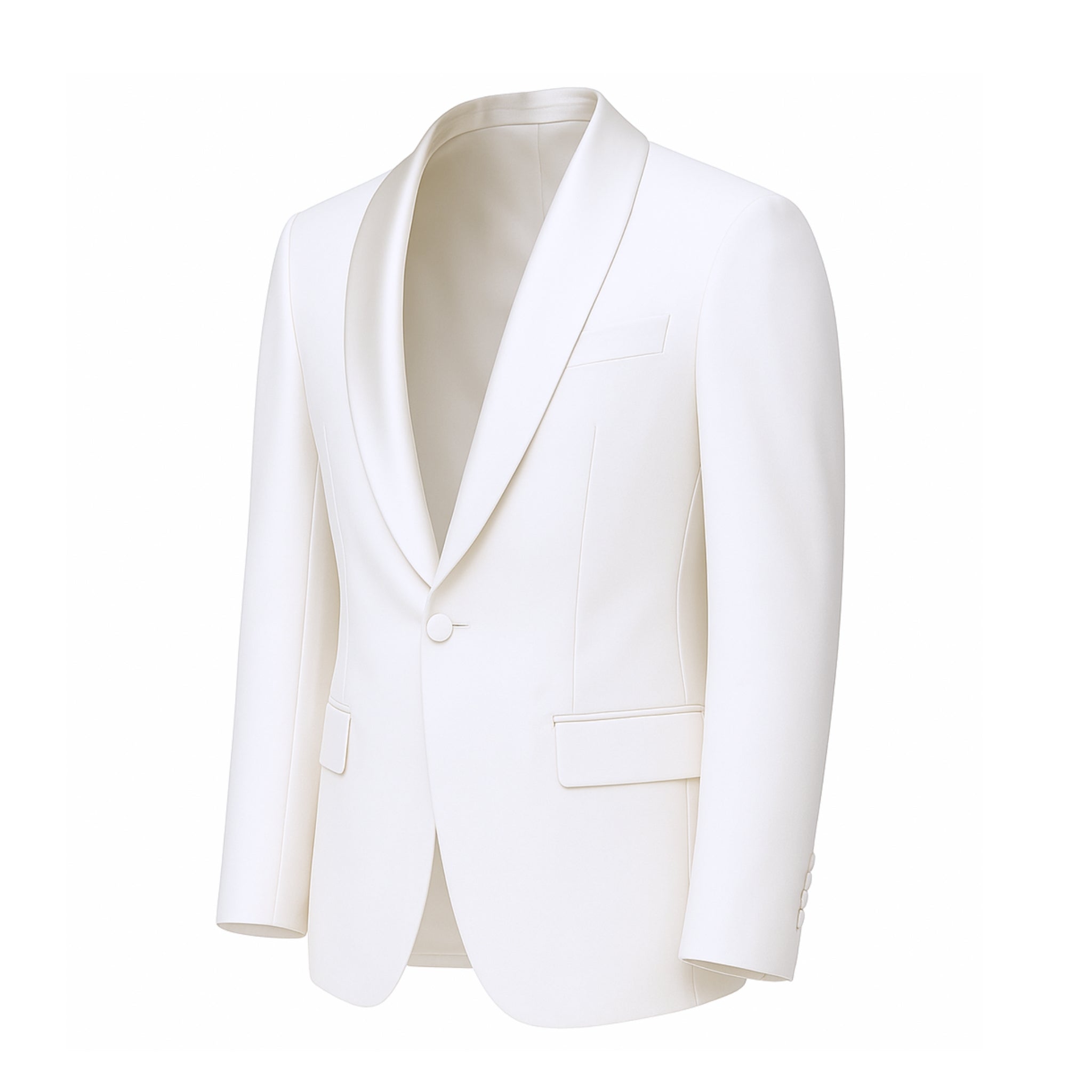 Tailory classic white shawl lapel dinner jacket side view