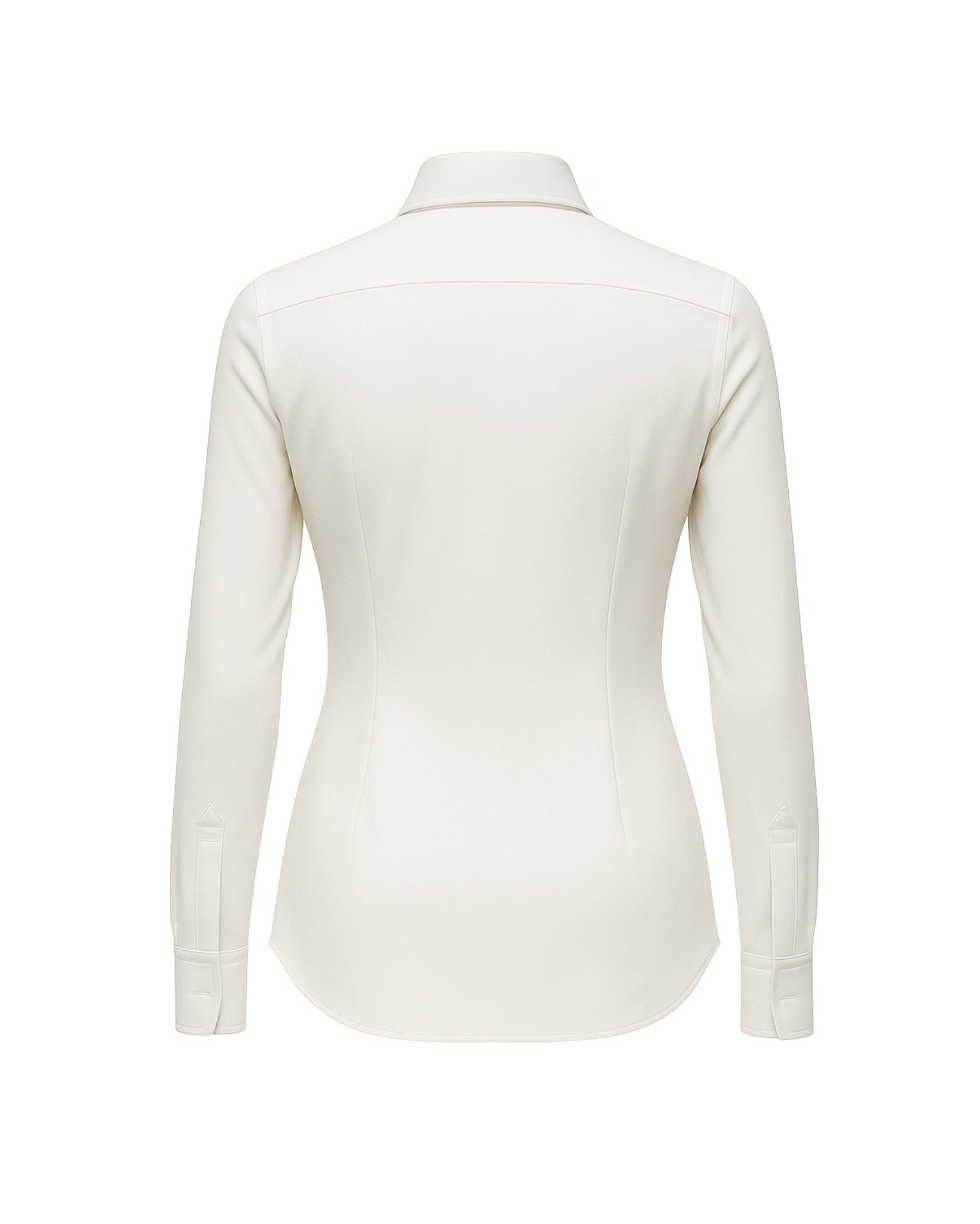 Tailory classic white fitted wool shirt back view