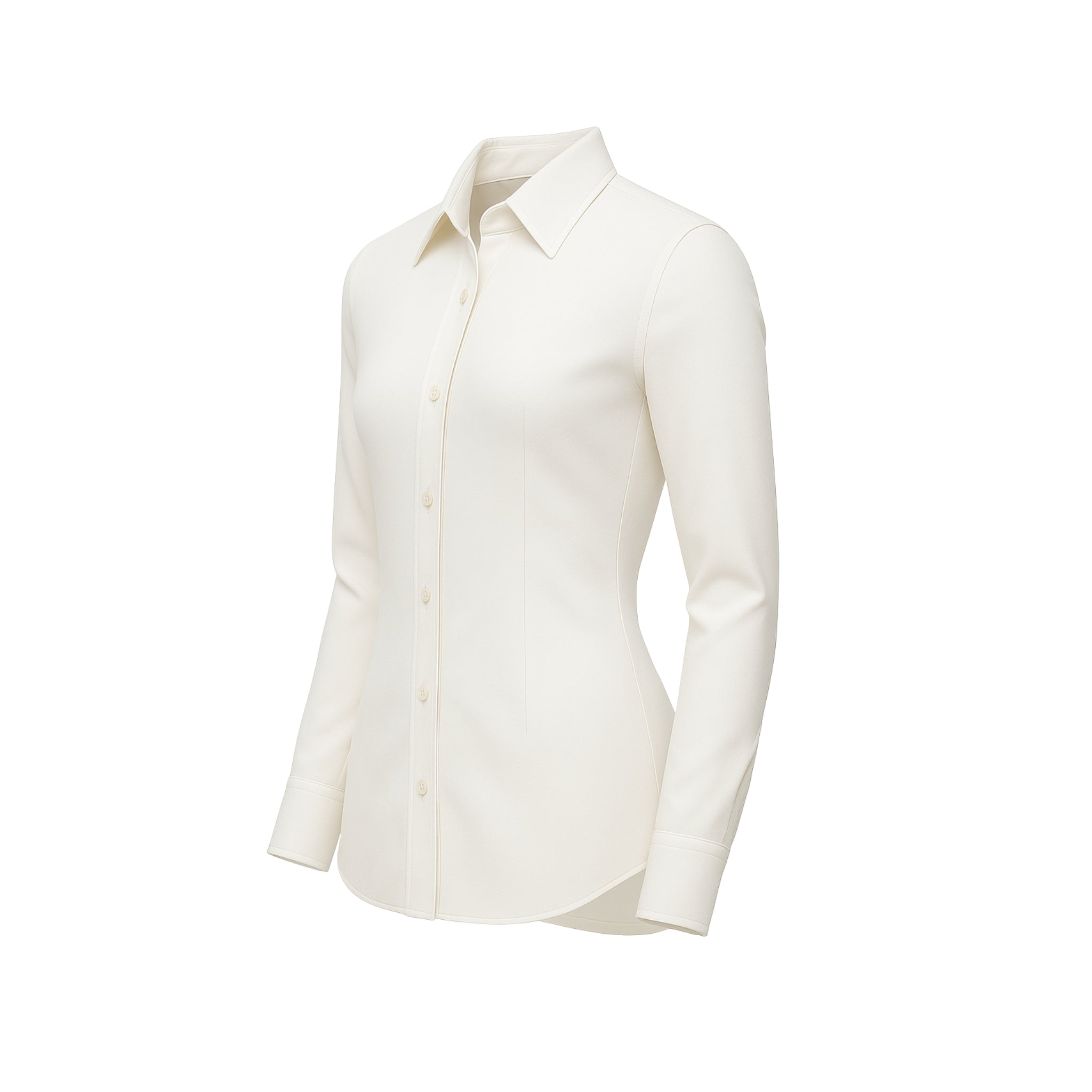 Tailory classic white fitted wool shirt side view
