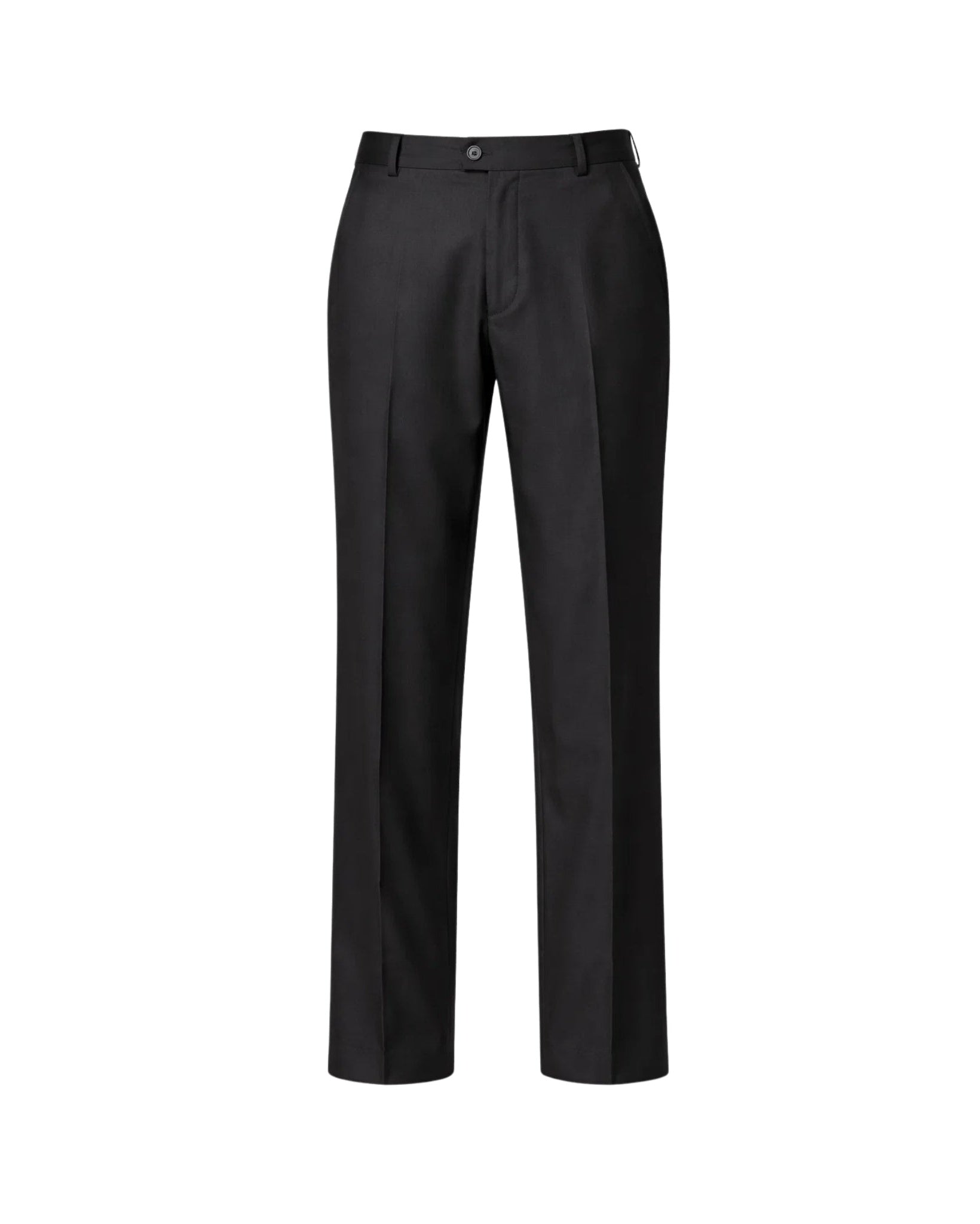 Tailory black flat-front tailored dress trousers front view