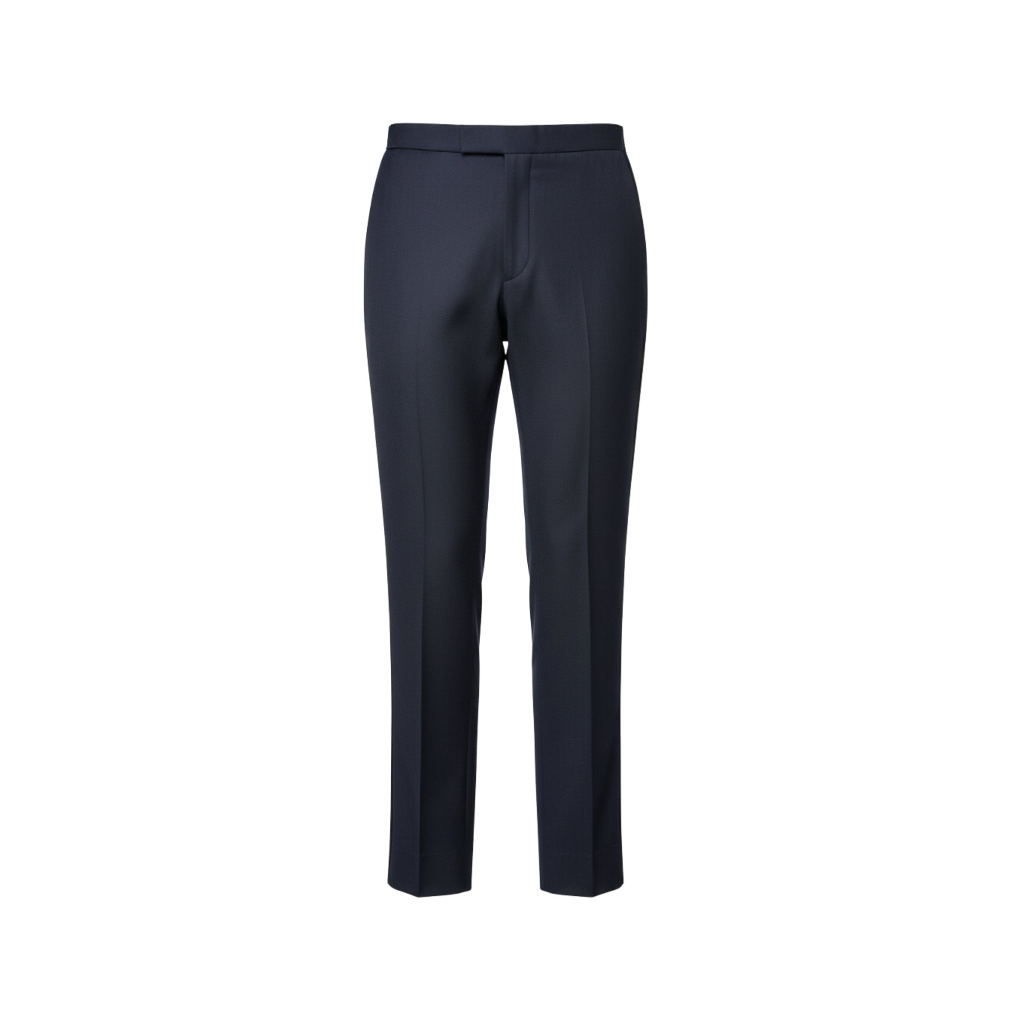 Tailory navy flat-front tailored dress trousers front view
