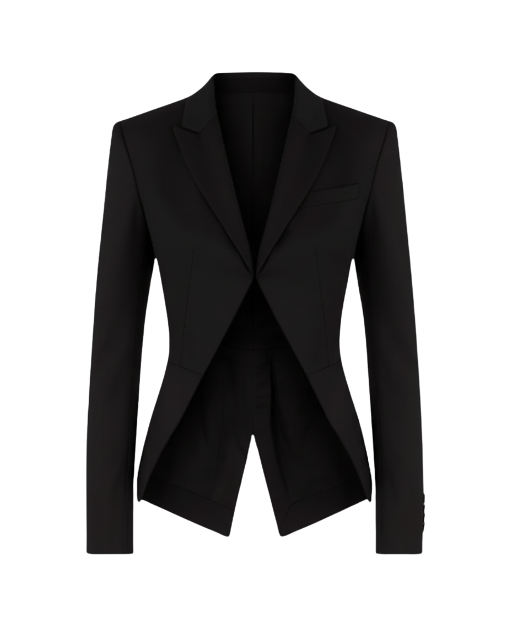Tailory black cutaway tailored jacket front view