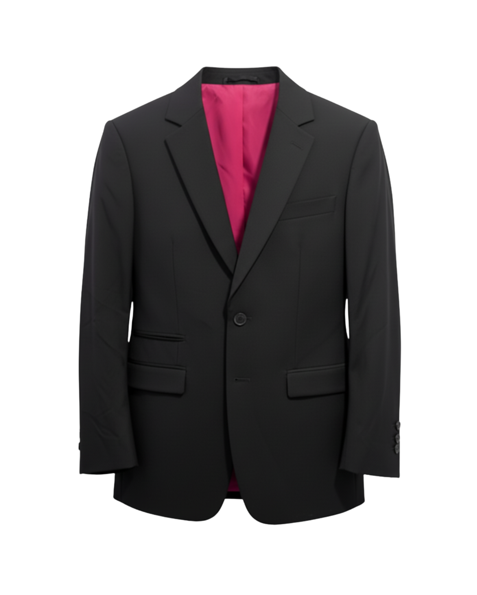 Tailory black tailored single-button jacket with pink lining front view
