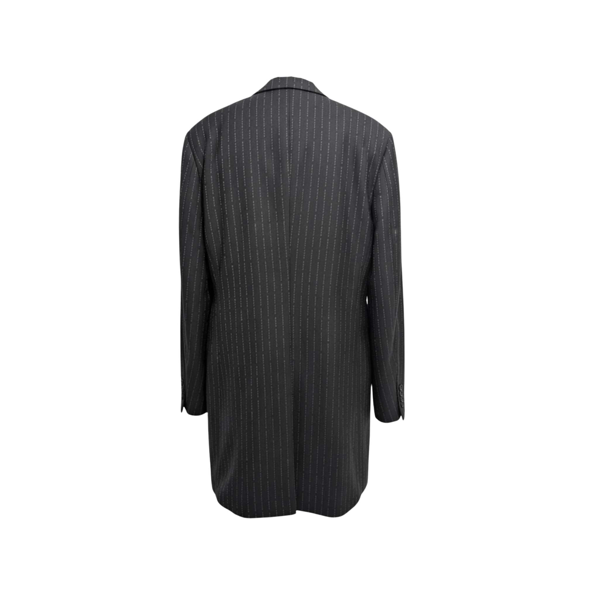 Tailory charcoal pinstripe structured double-breasted jacket side view