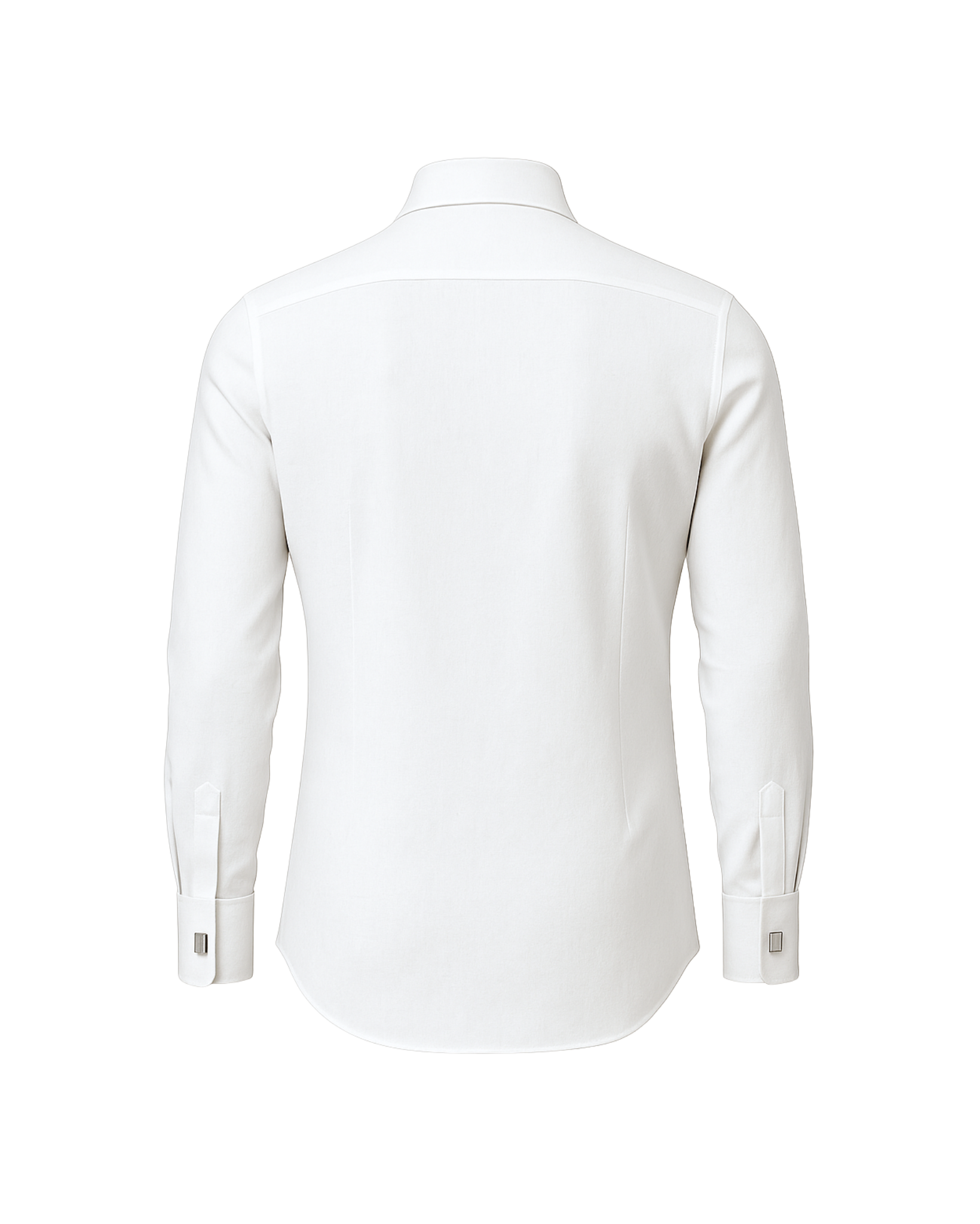 Tailory white linen-silk shirt back view