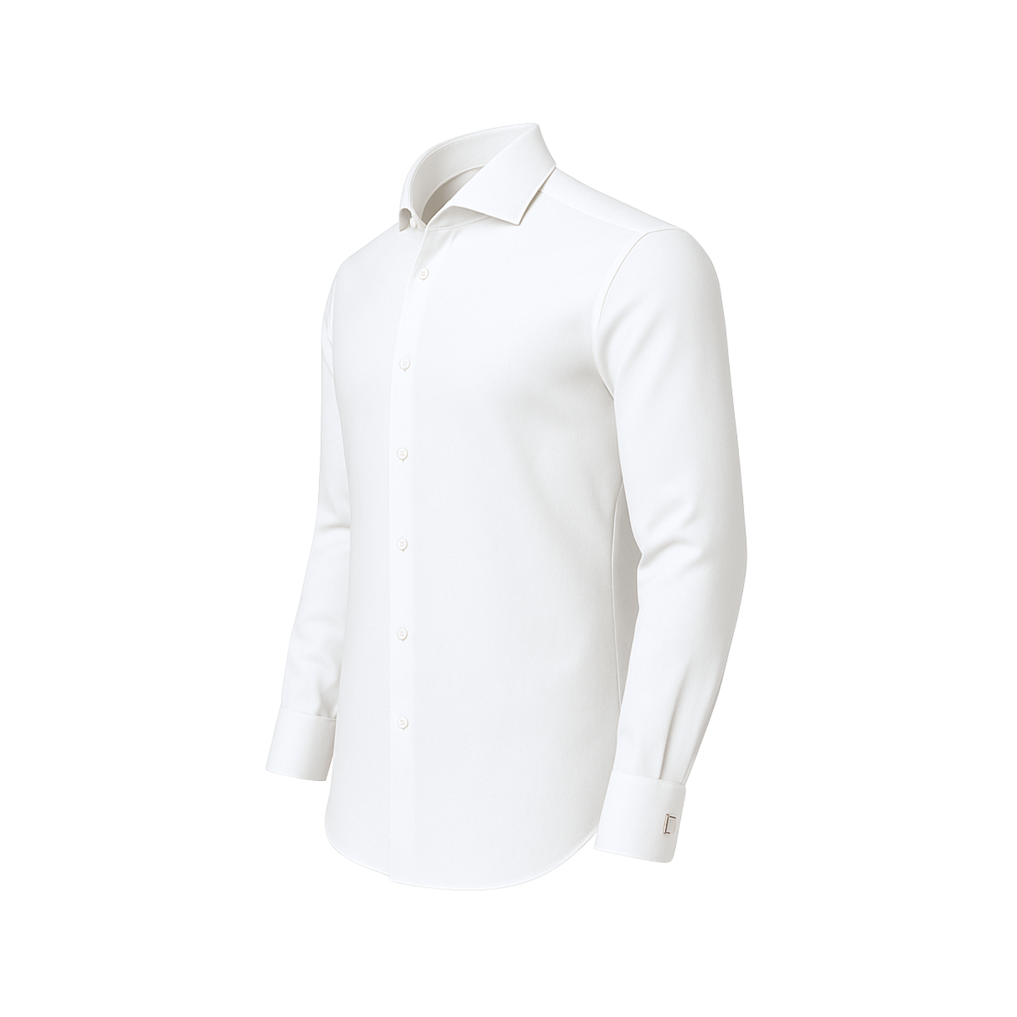 Tailory white linen-silk shirt side view