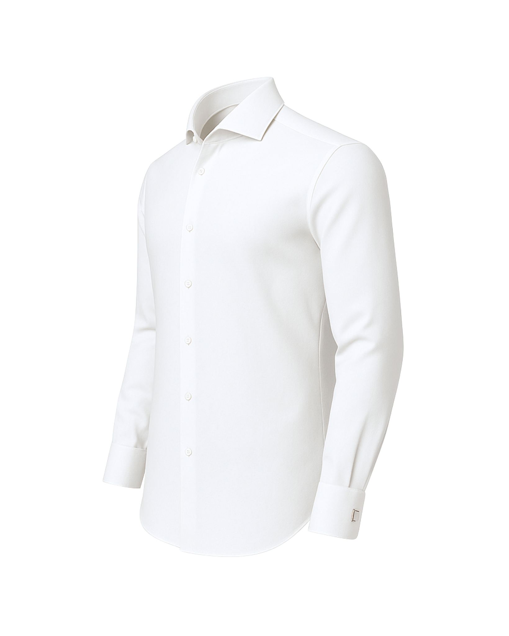 Tailory white linen-silk shirt side view