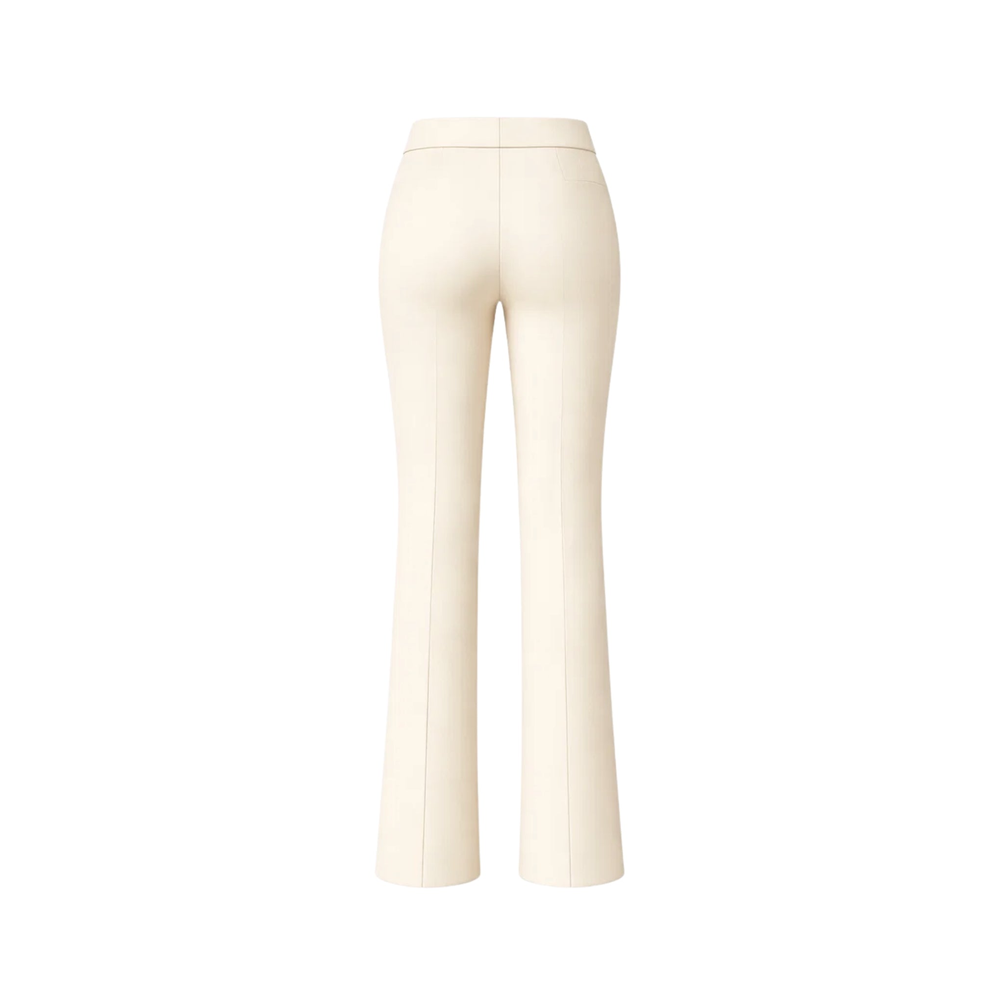 Ivory Loro Piana women's wool trousers back view