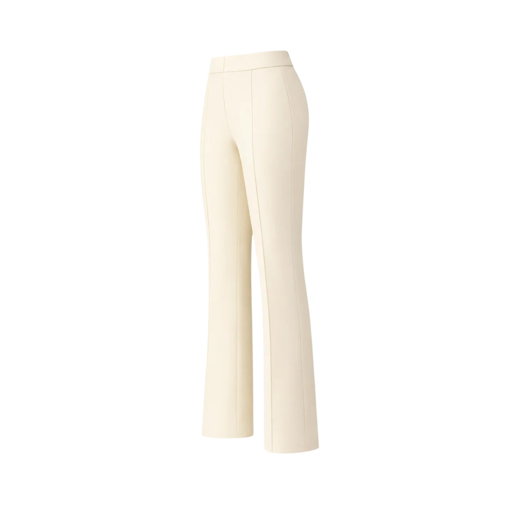 Ivory Loro Piana women's wool trousers side view