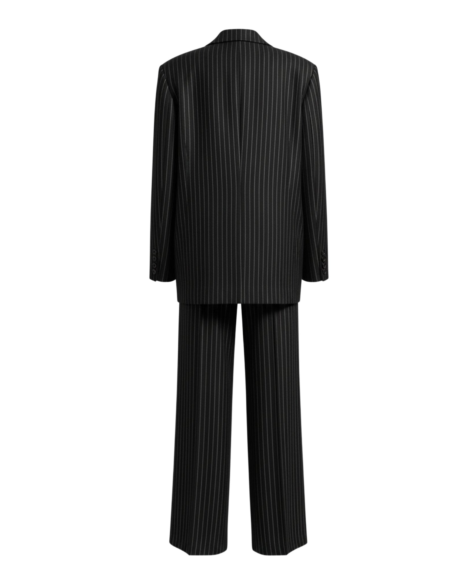 Tailory black white pinstripe oversized blazer back view