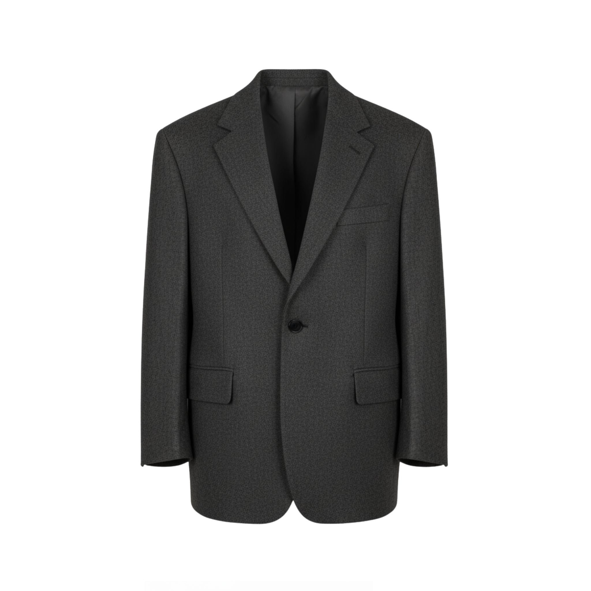 Tailory heather charcoal oversized unstructured blazer front view