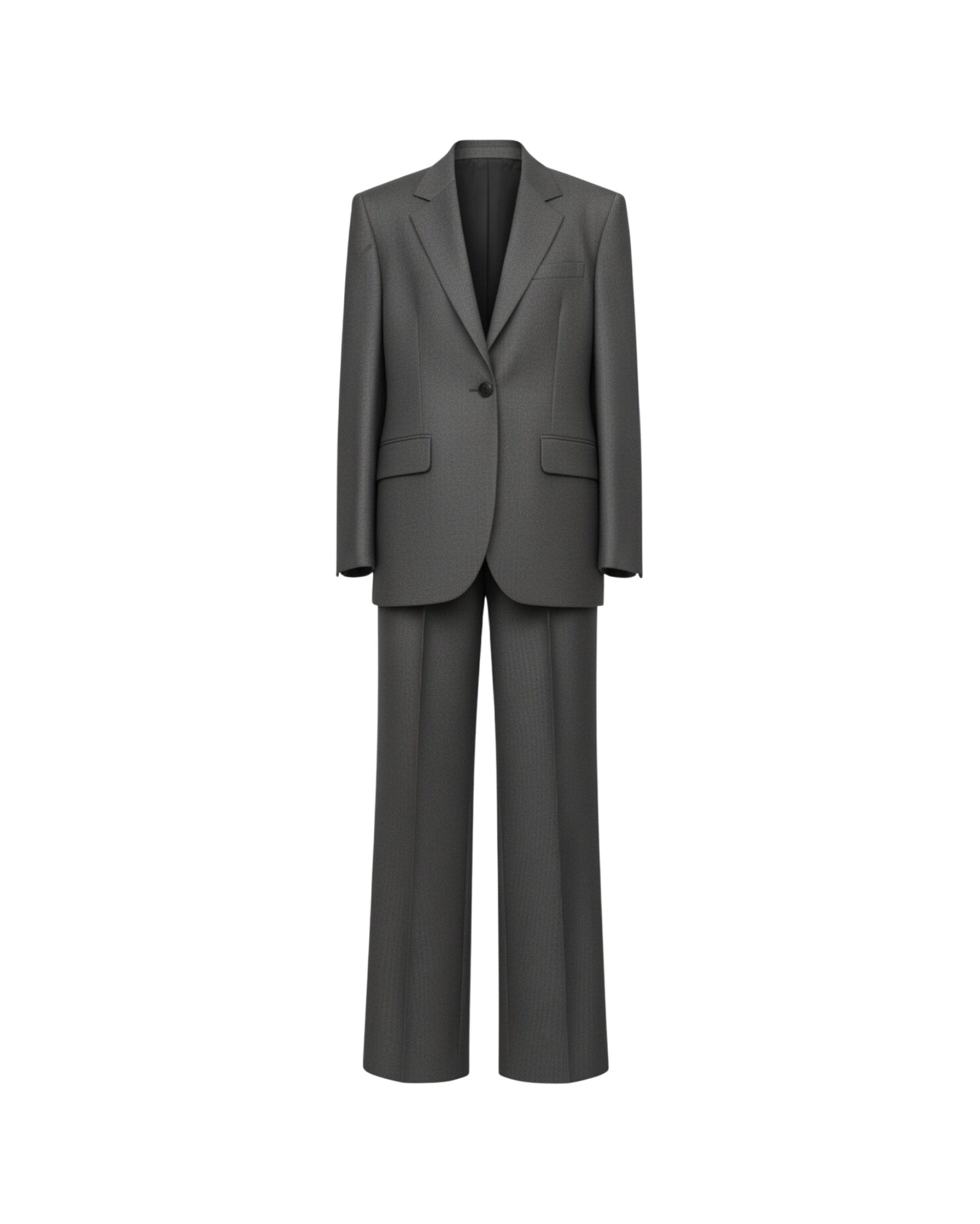 Tailory heather charcoal oversized suit set front view