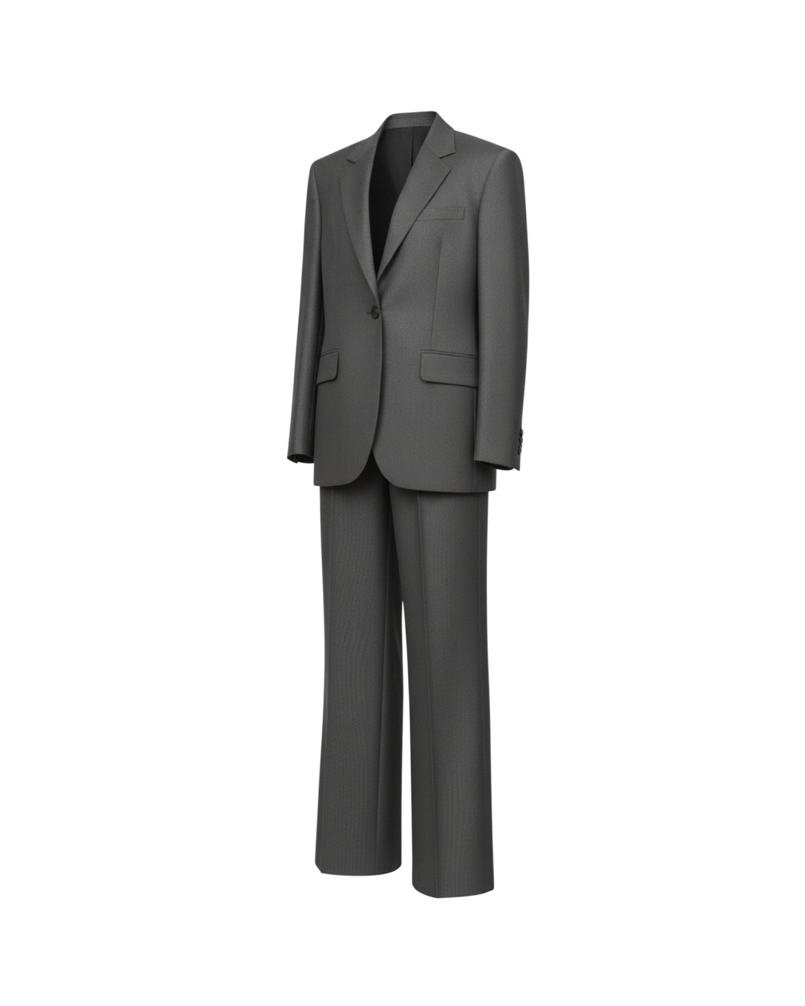 Tailory heather charcoal oversized suit set side view