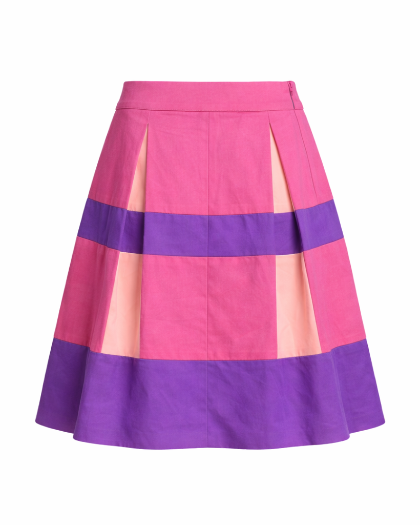 Tailory multicolor purple panelled skirt back view