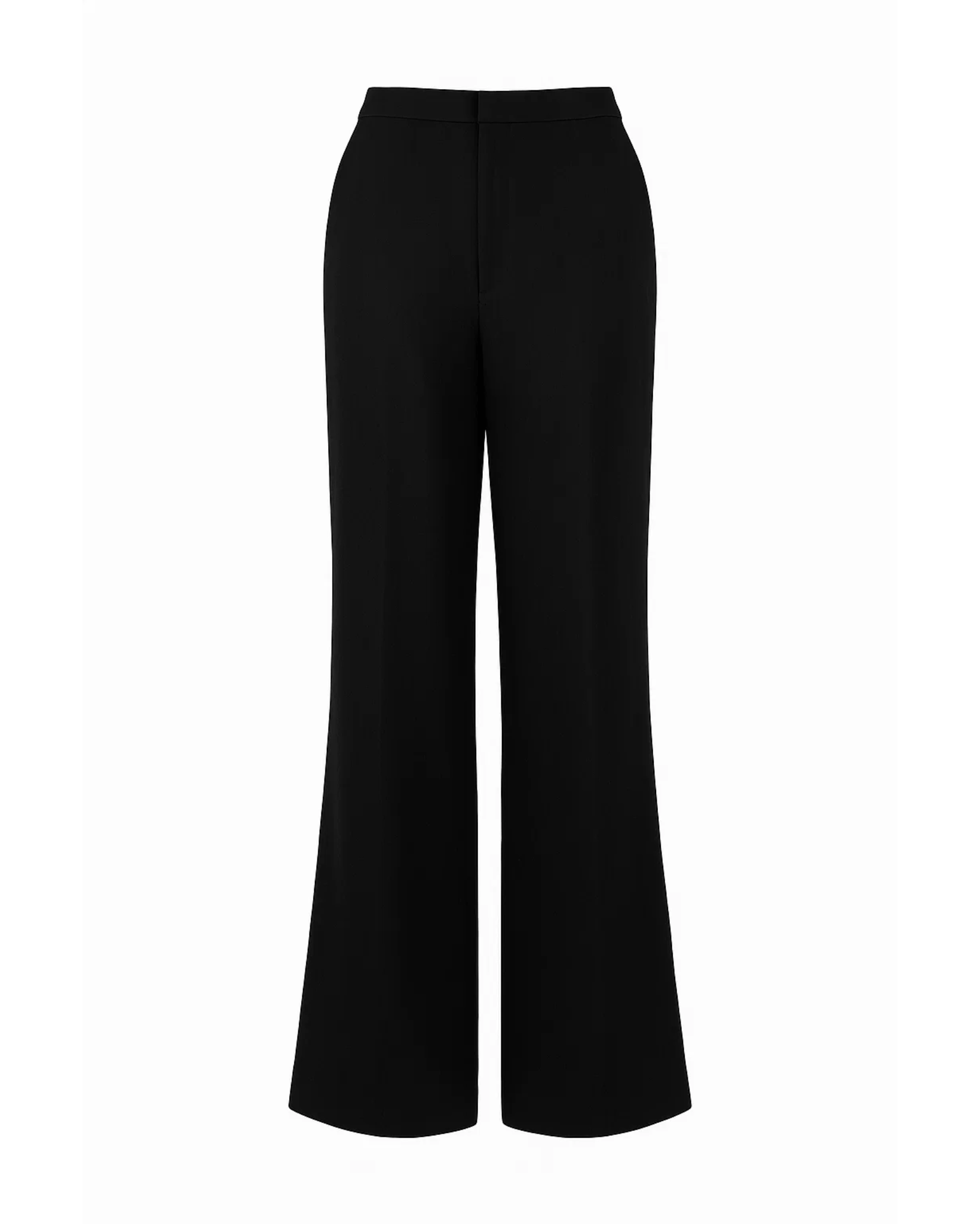 Tailory black wide leg women’s suit pants high-rise front view