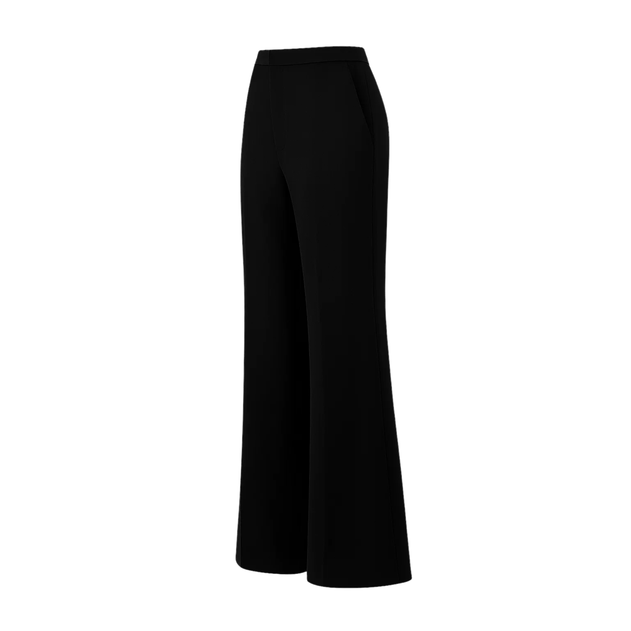 Tailory black wide leg women’s suit pants high-rise side view