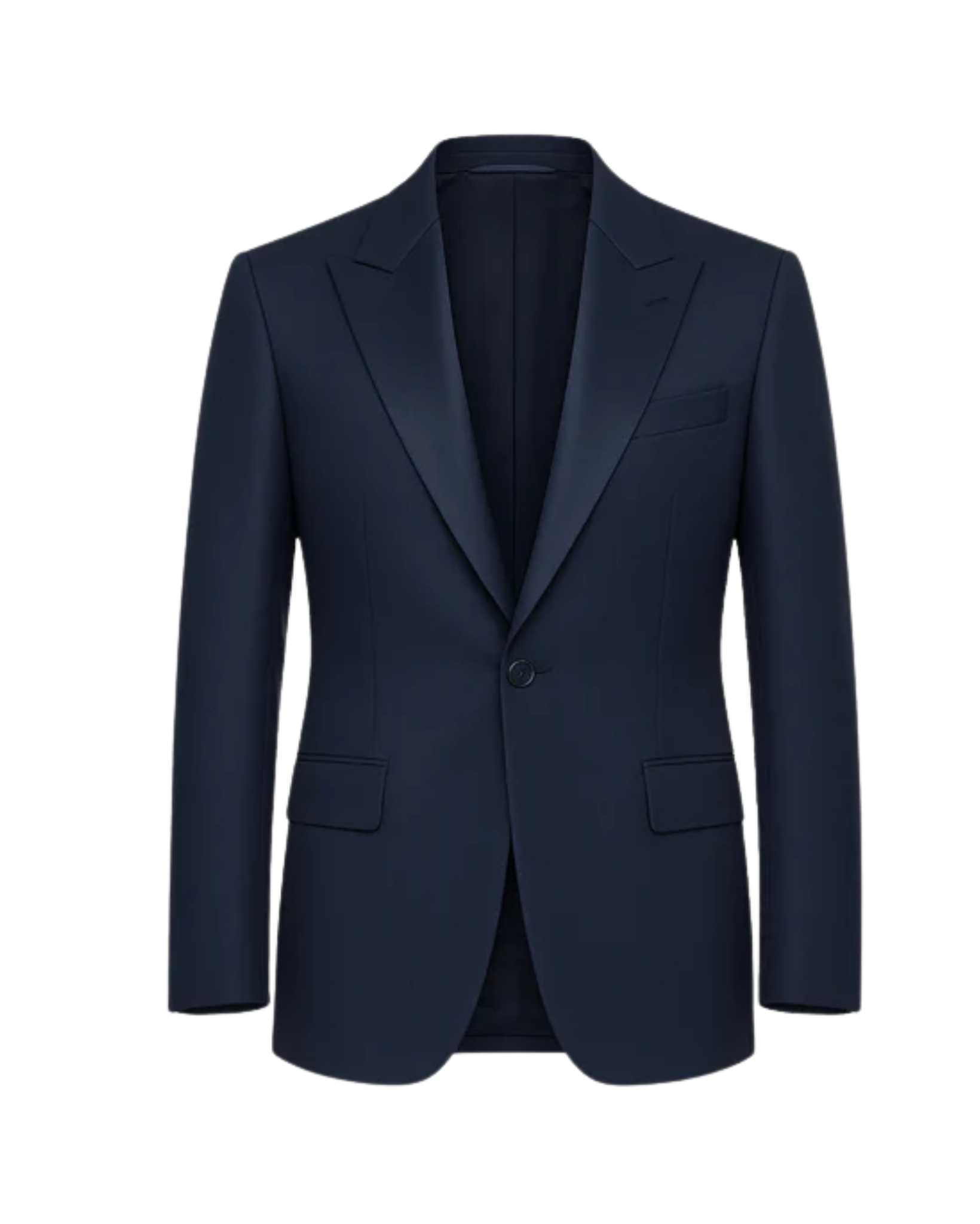 Tailory midnight blue peak lapel wool dinner jacket front view