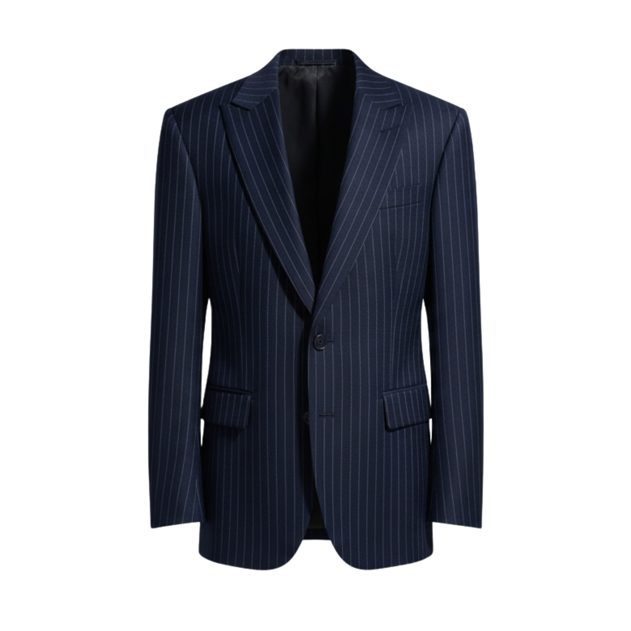 Tailory navy white pinstripe oversized blazer front view