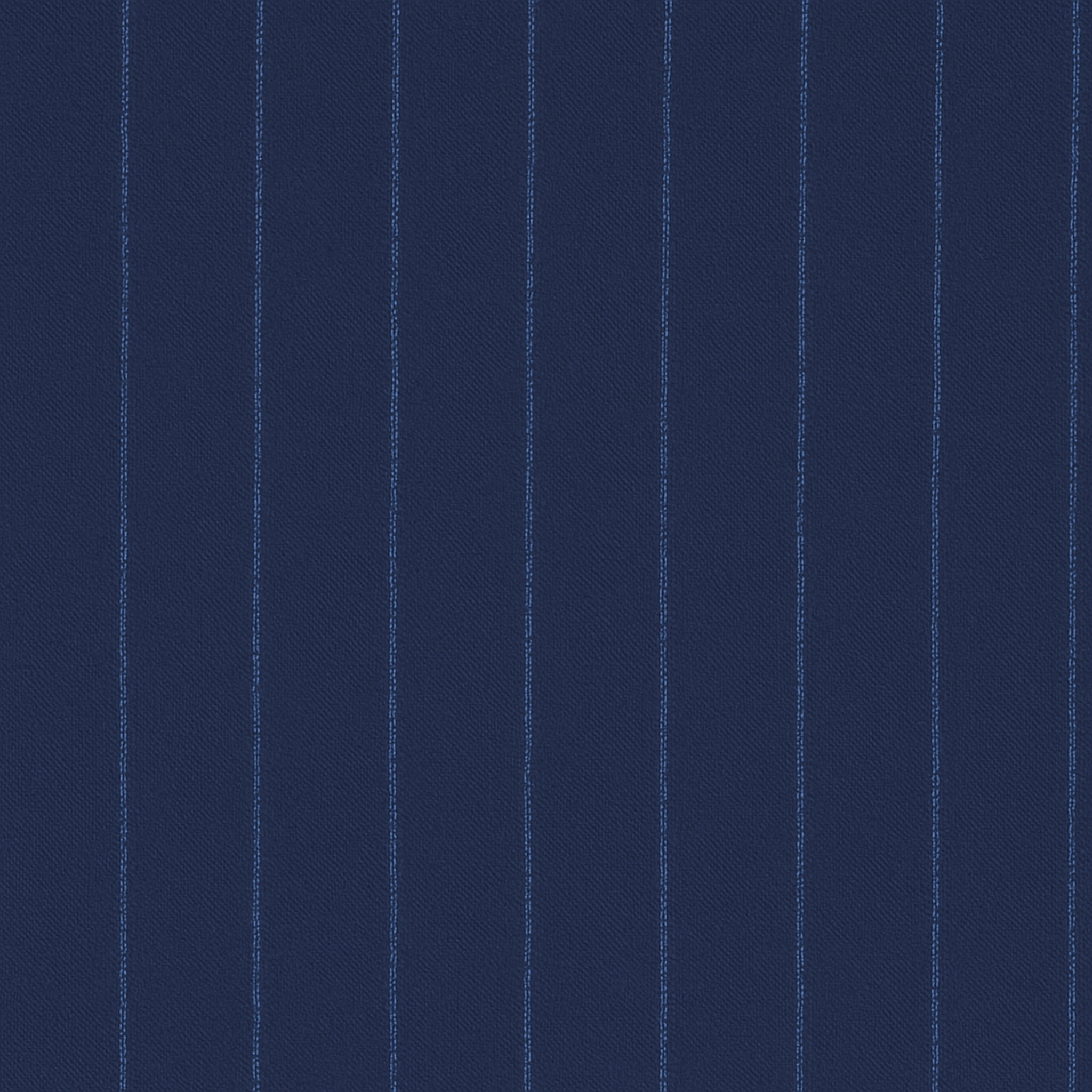 Navy blue fabric with thin white pinstripes