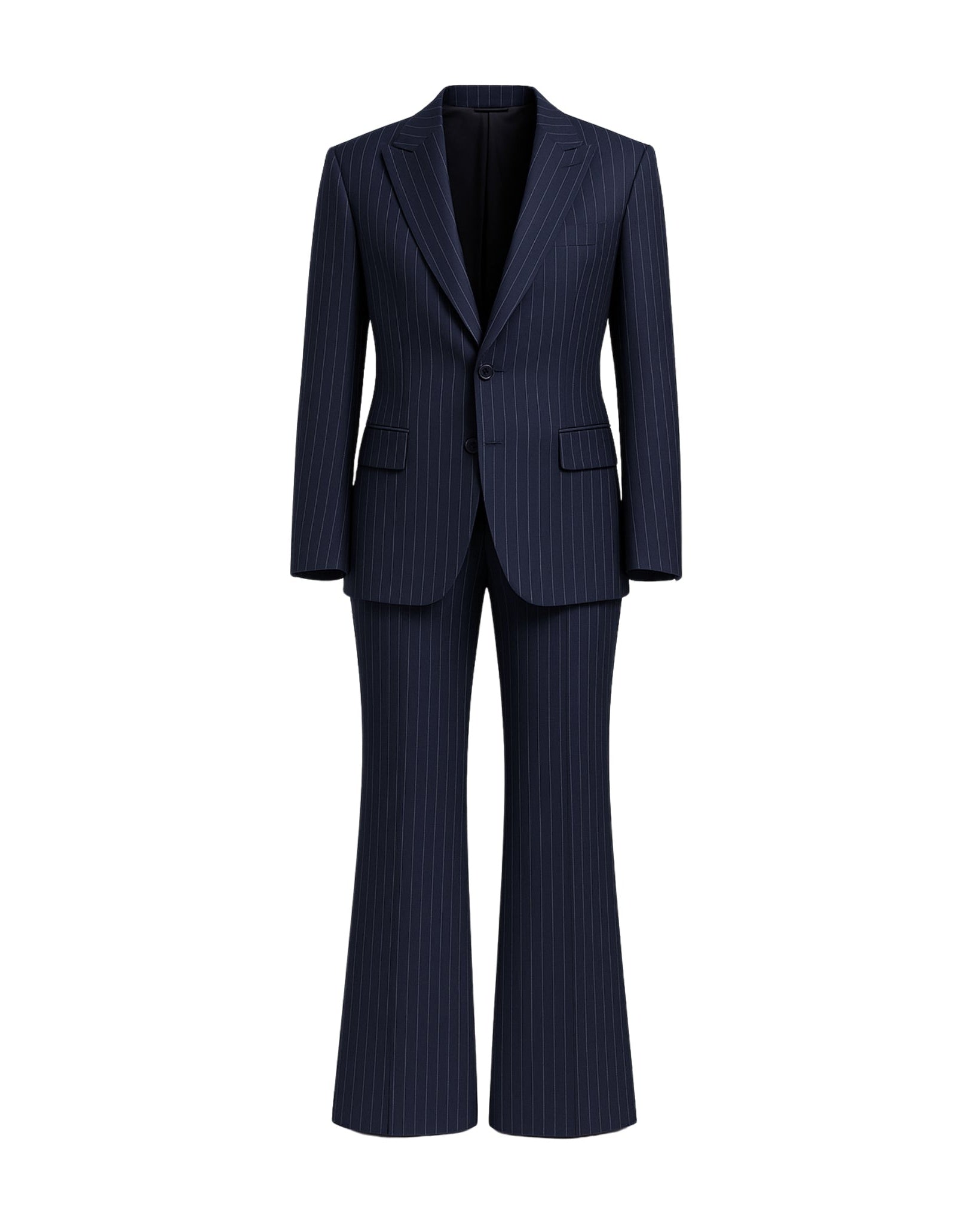 Tailory navy white pinstripe oversized suit set front view