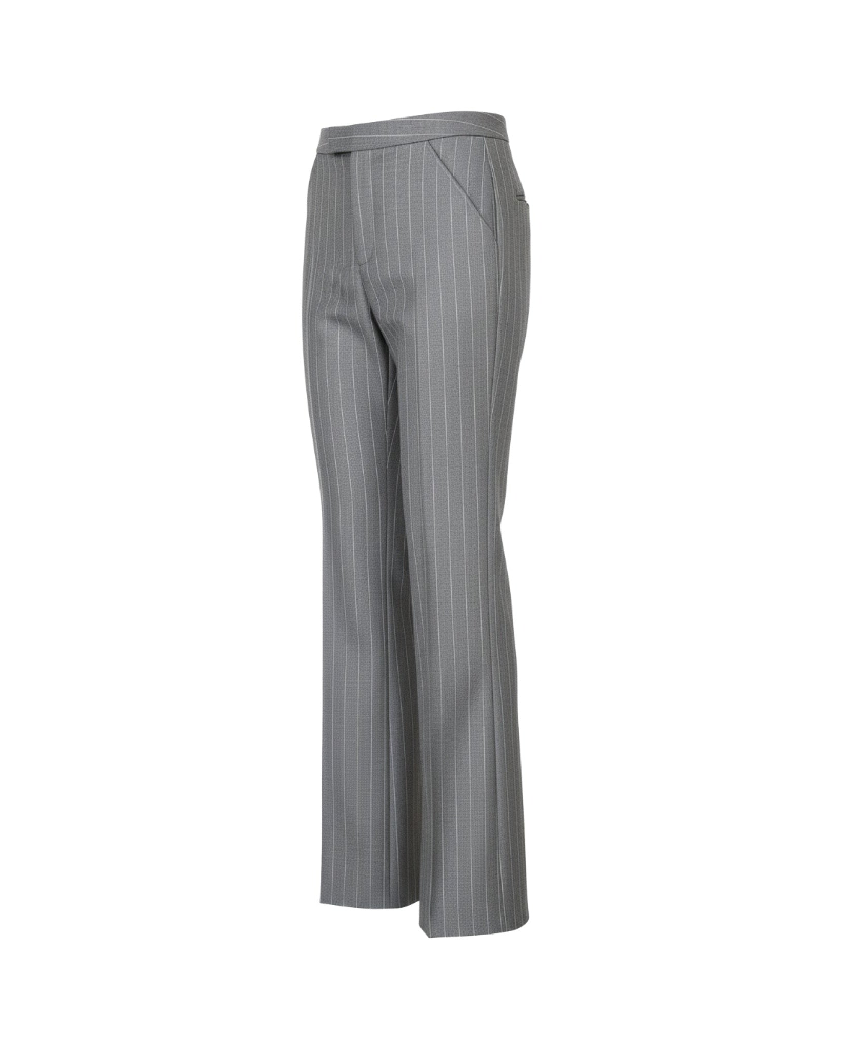 Tailory grey pinstripe extra-wide tailored trousers side view