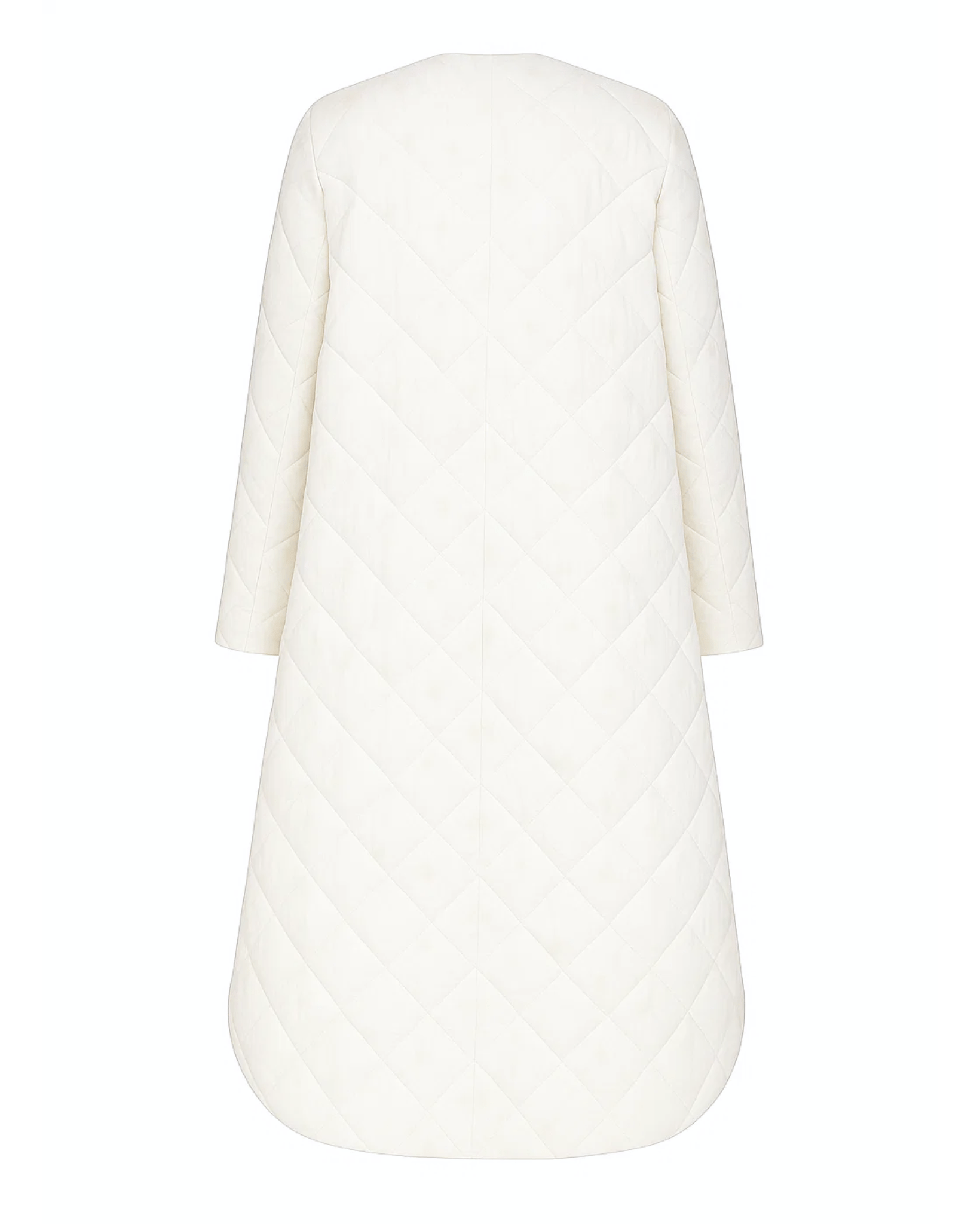 Tailory ivory quilted puffer coat back view