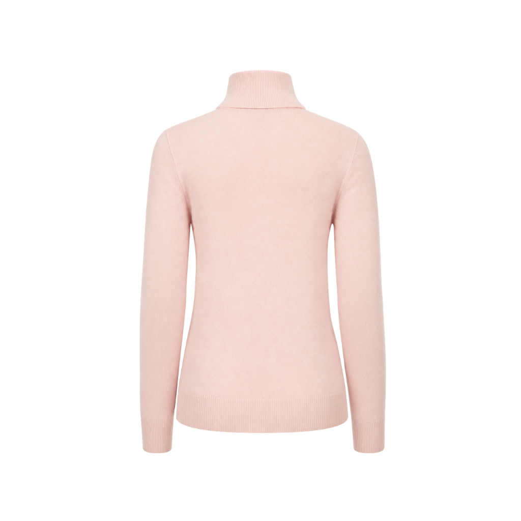 The Tailory New York pink Loro Piana baby cashmere quarter zip back view