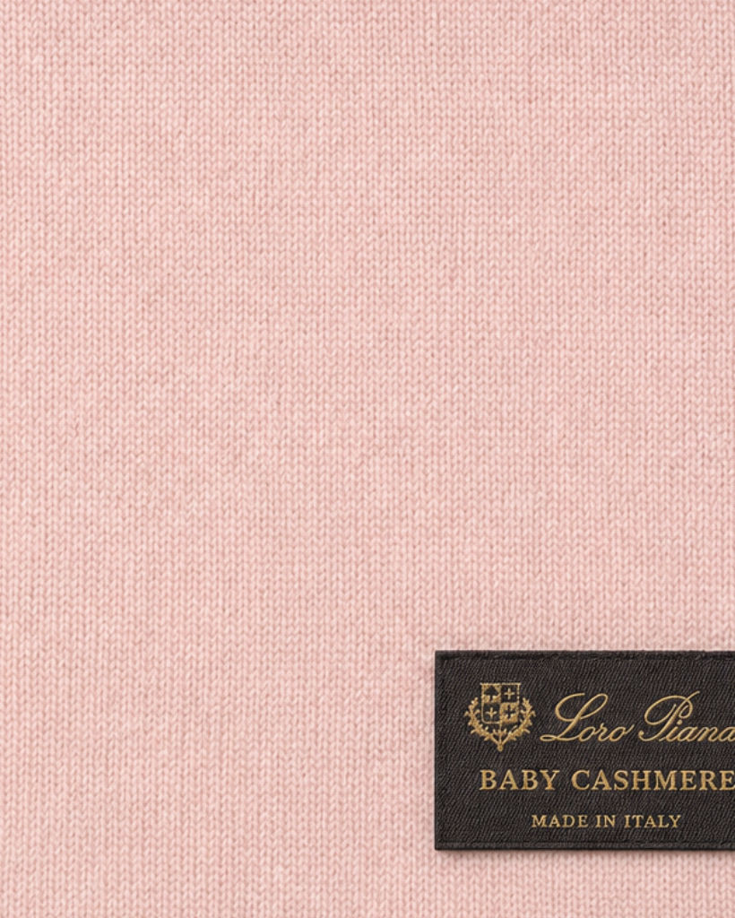 The Tailory New York pink Loro Piana baby cashmere swatch
