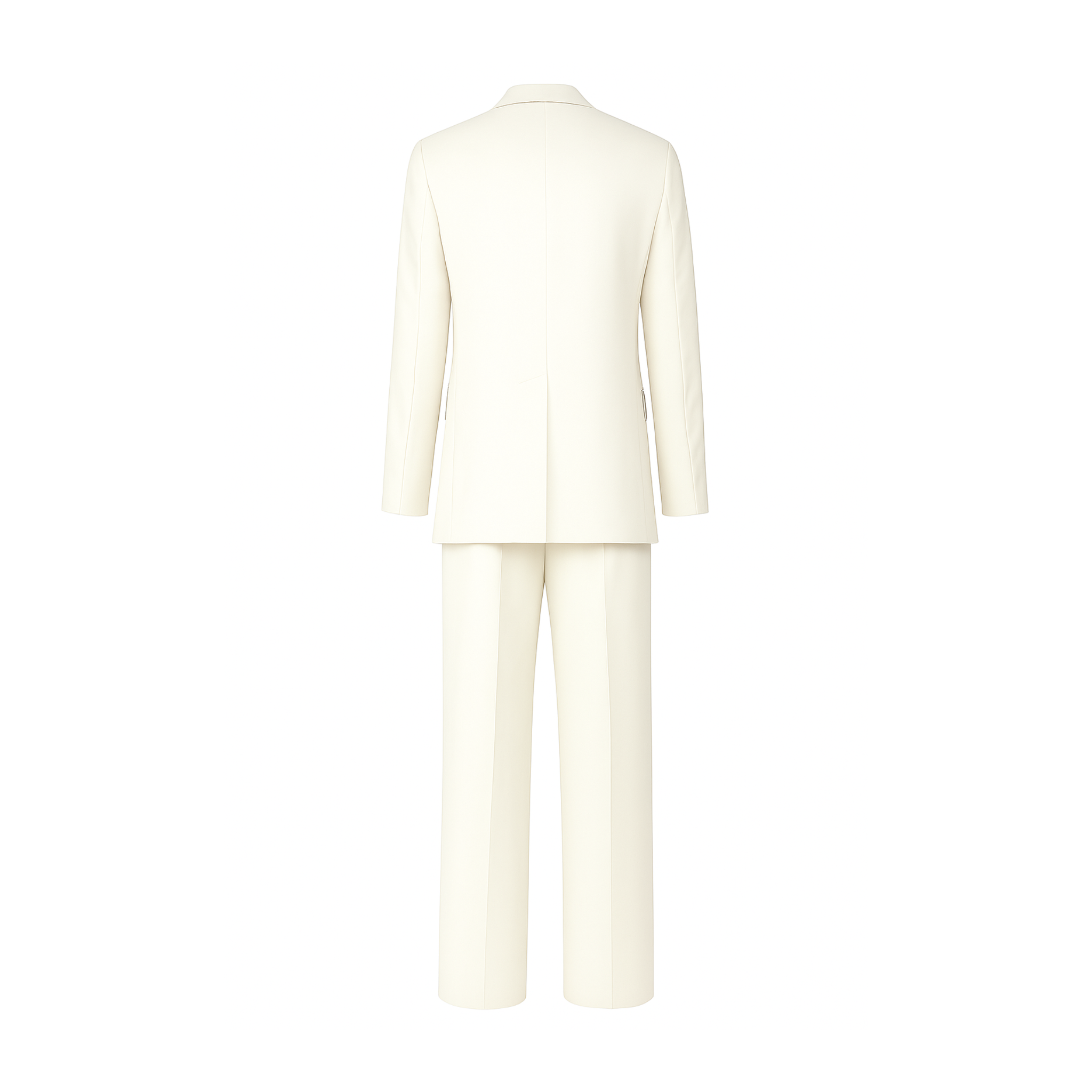 Tailory cream Loro Piana wide-leg suit set back view