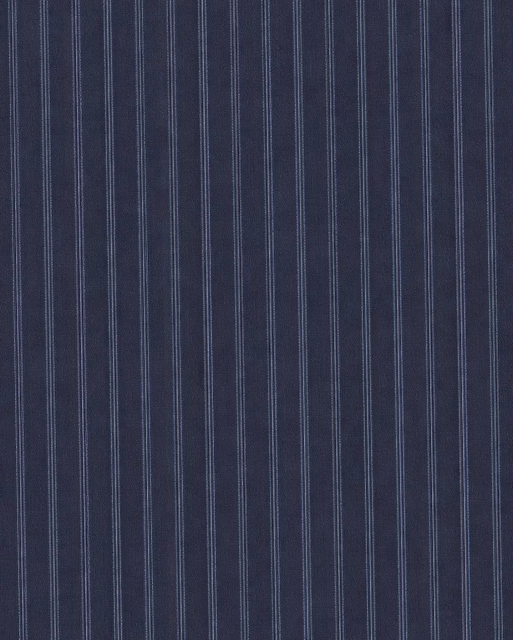 Close-up of navy pinstripe cotton shirting fabric