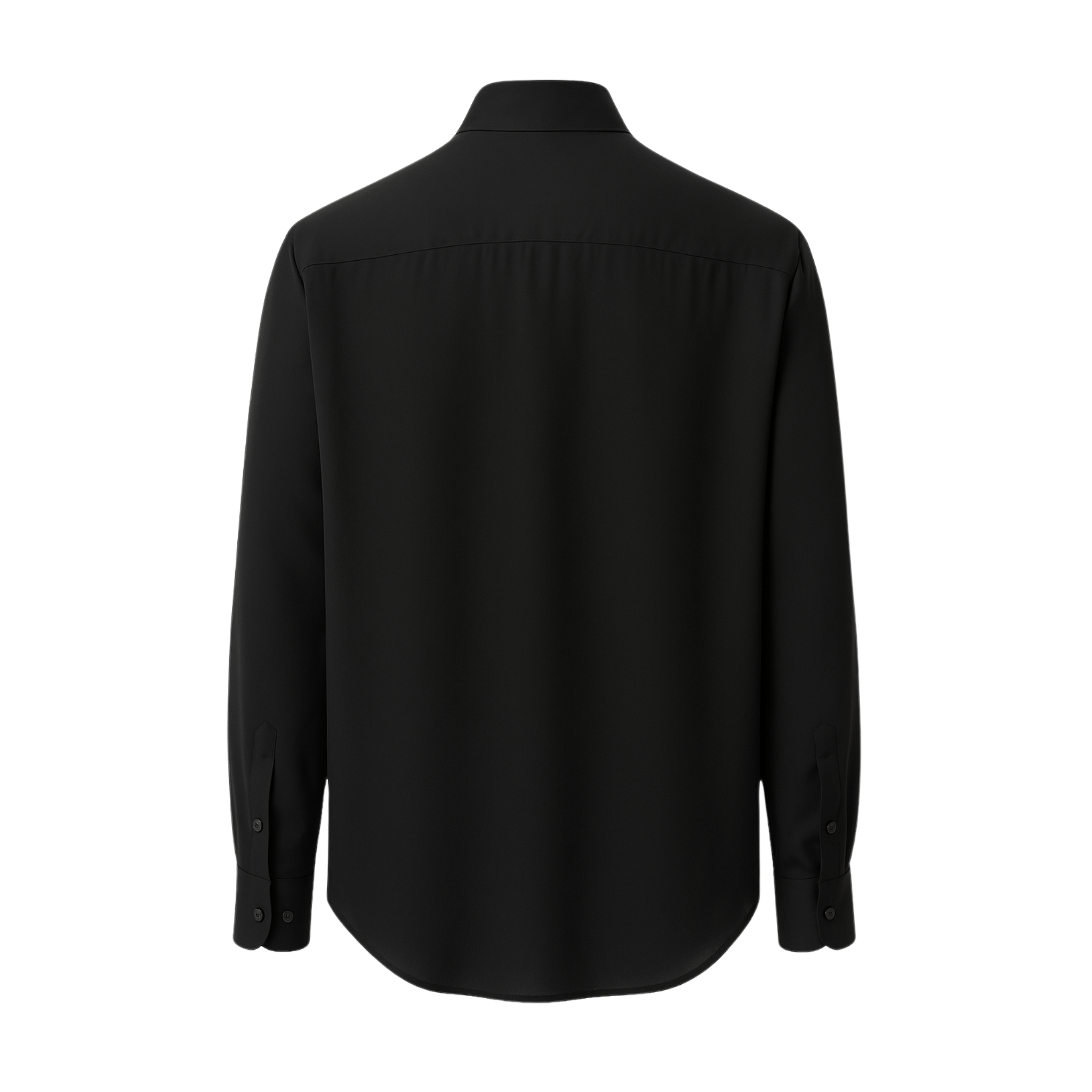 Tailory black cotton button-down shirt back view