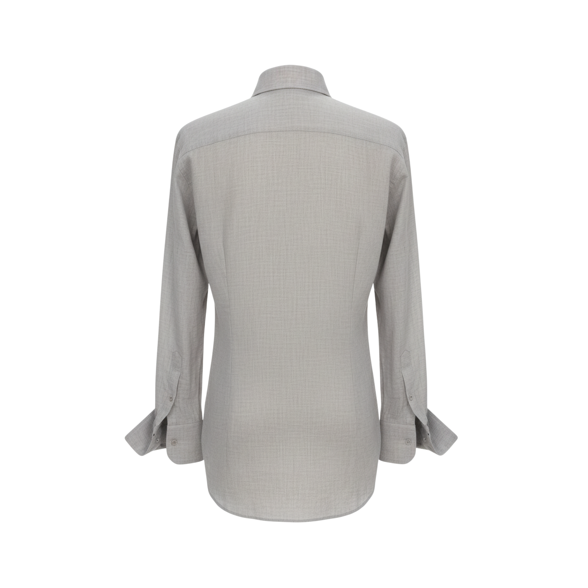 Tailory grey linen French-cuff shirt back view