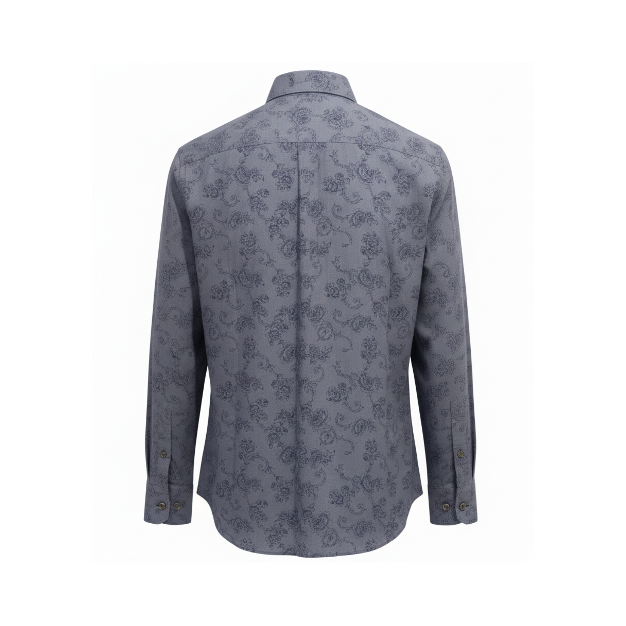 Tailory grey tonal floral tailored shirt back view