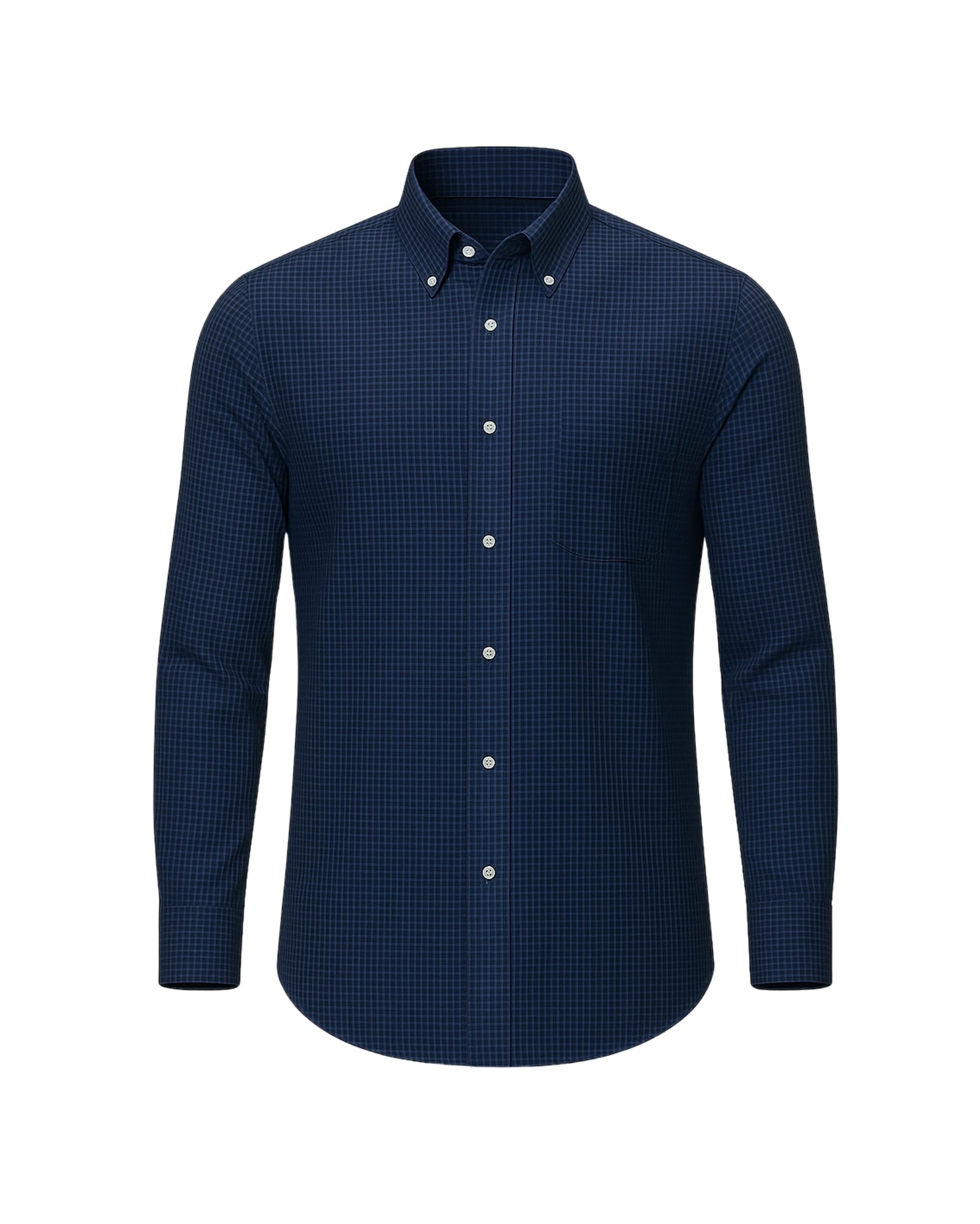 Tailory navy check cotton men’s shirt front view