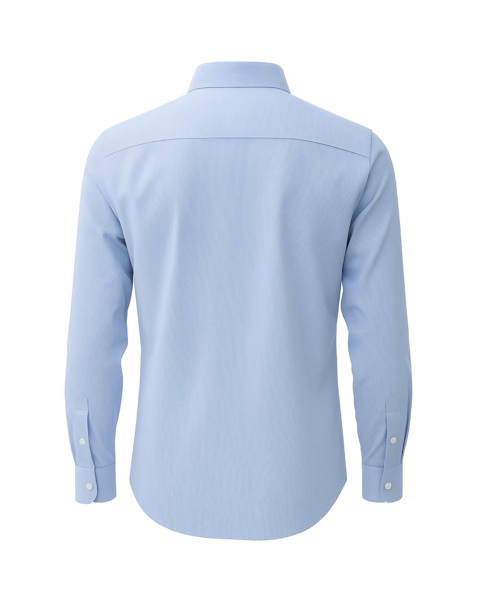 Tailory light blue pinstripe dress shirt back view