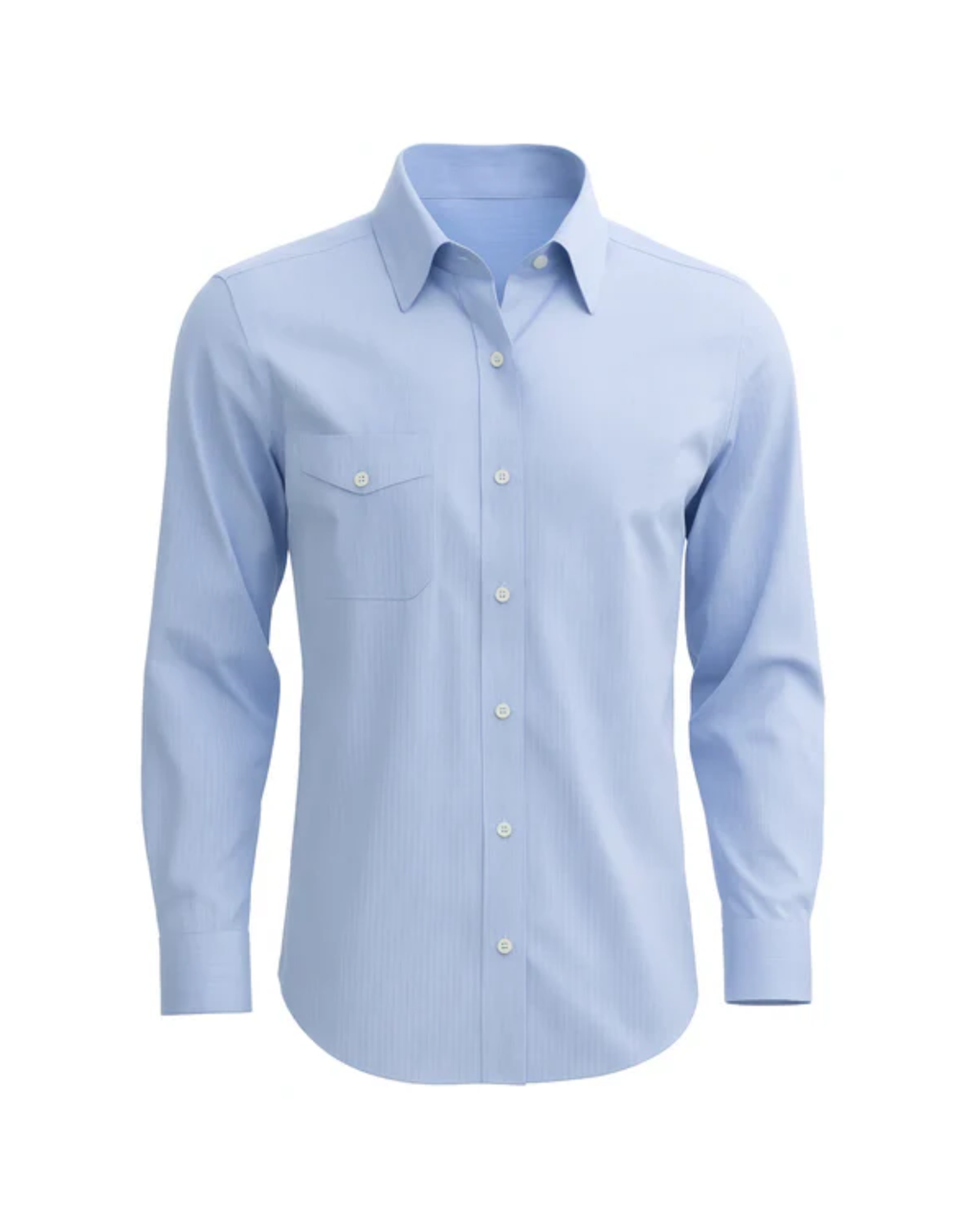 The Tailory New York Light Blue Pinstripe Dress Shirt for Men, M