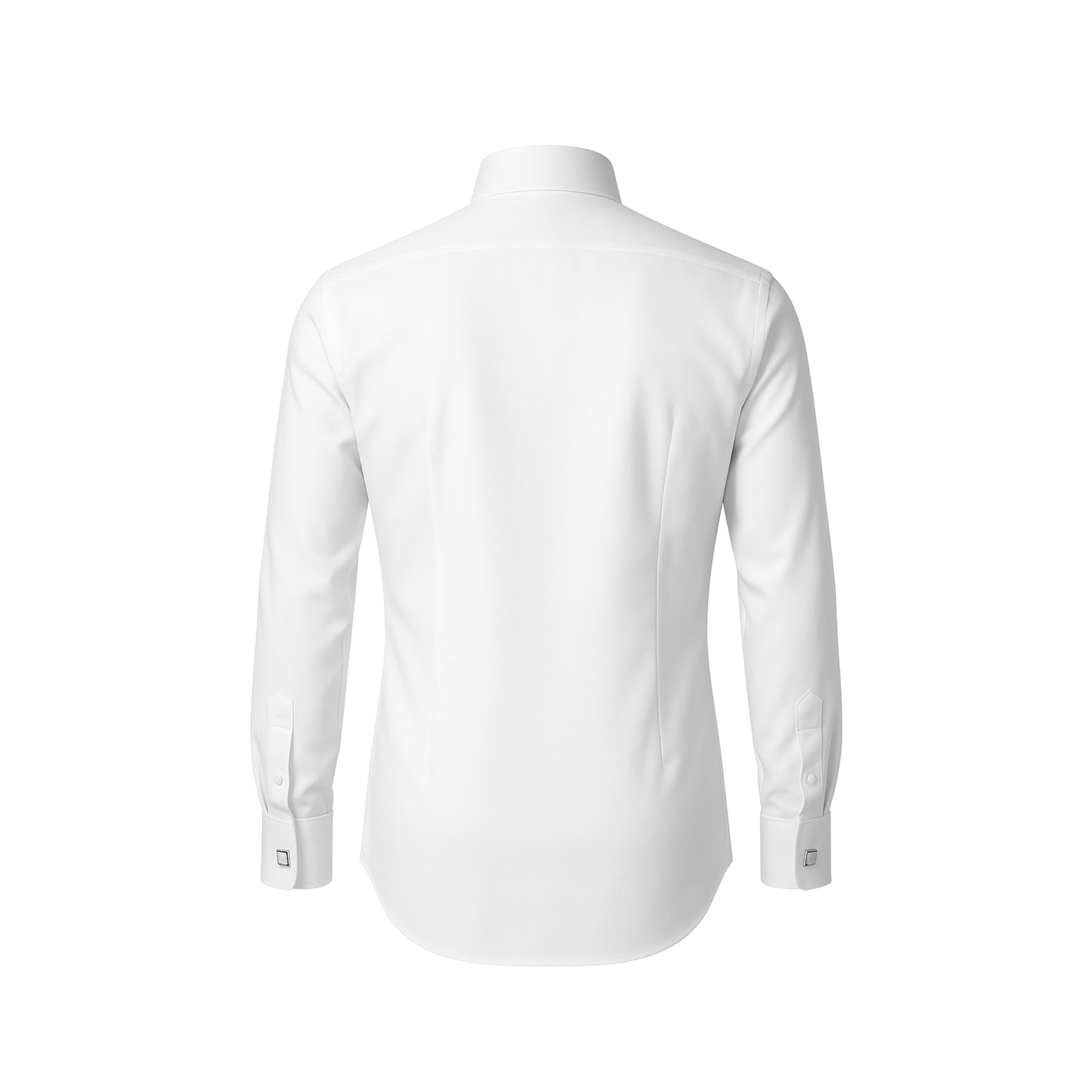 Tailory white cotton men’s dress shirt back view
