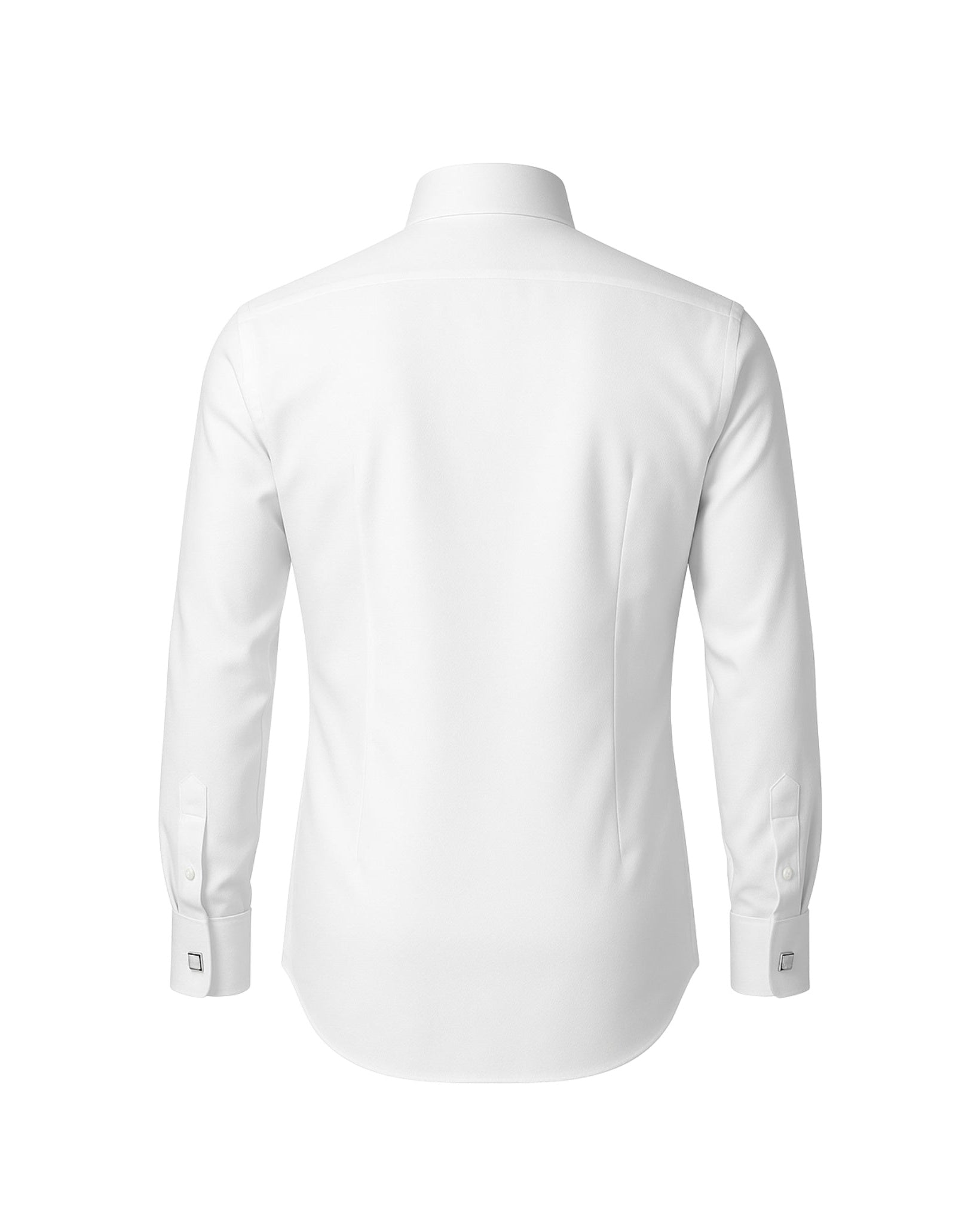 Tailory white cotton men’s dress shirt back view
