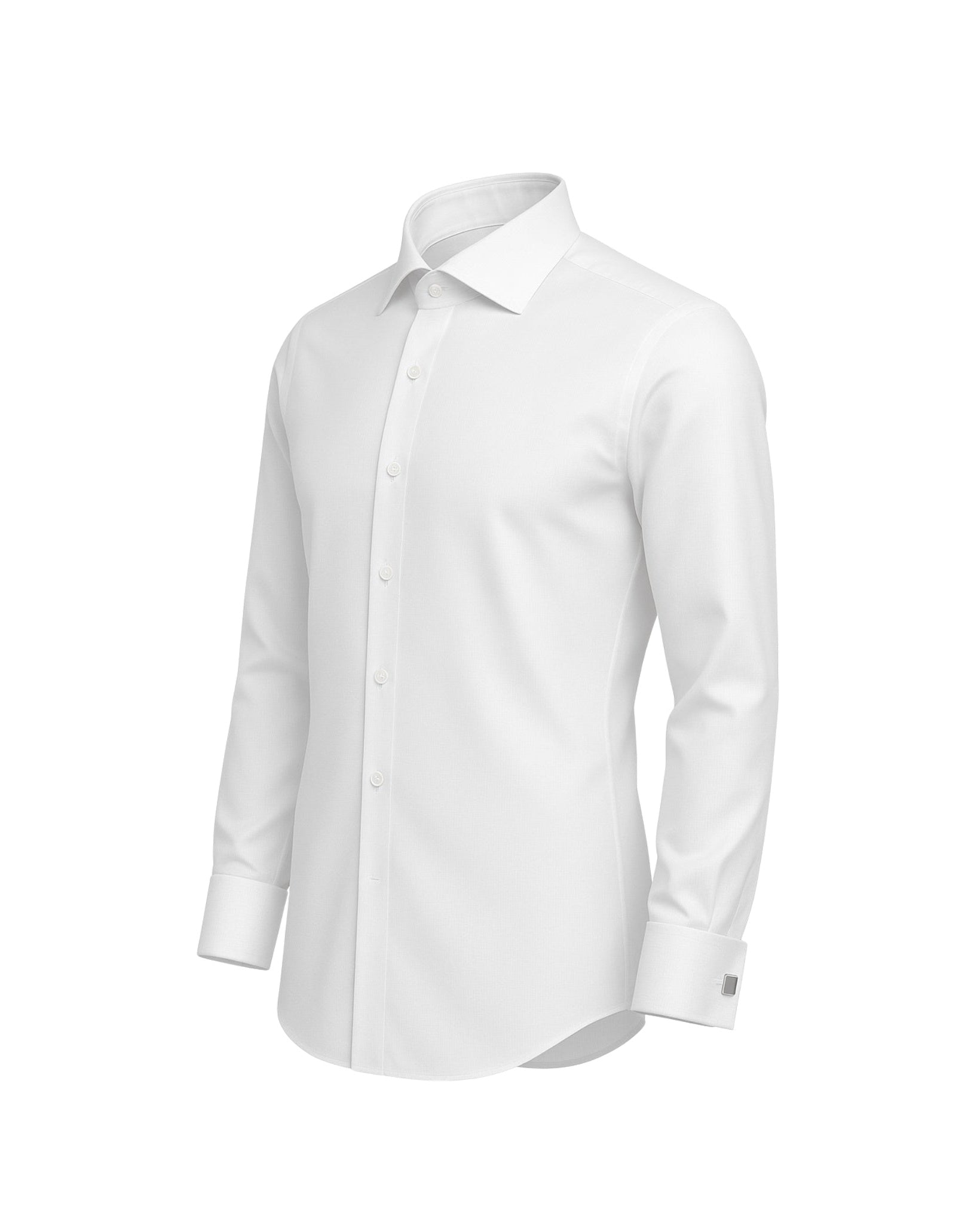 Tailory white cotton men’s dress shirt side view