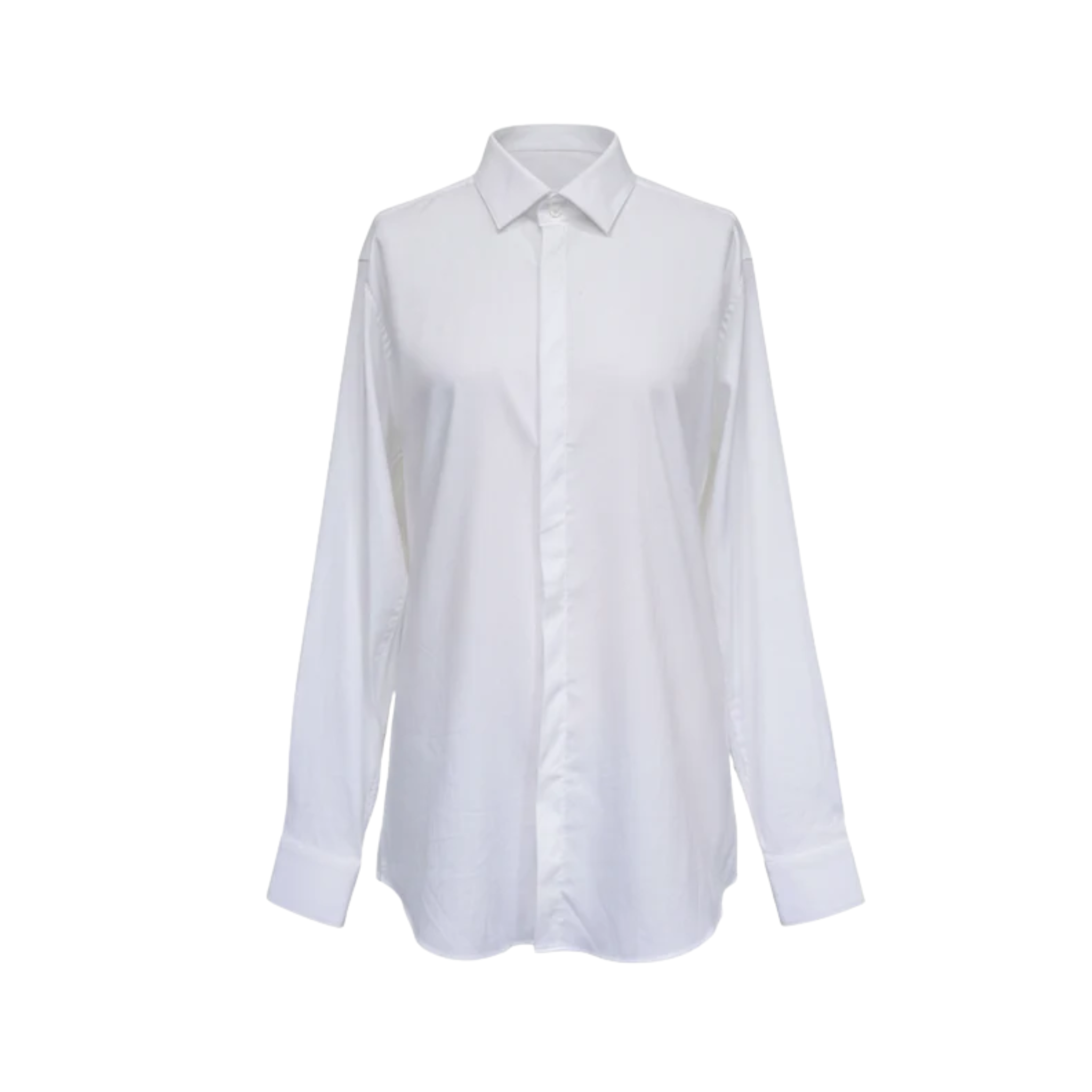 Tailory white hidden-placket shirt front view