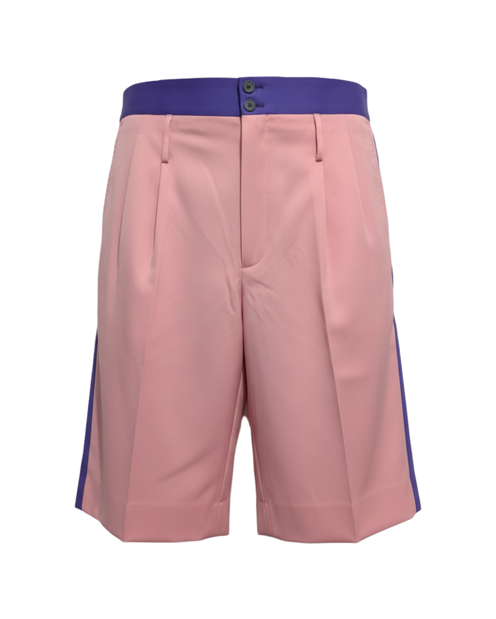 Tailory blush pink color-block tailored shorts front view
