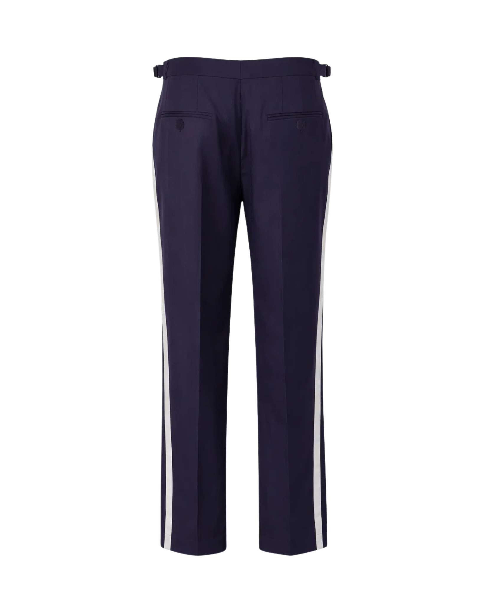 Tailory purple side-stripe tailored trousers back view