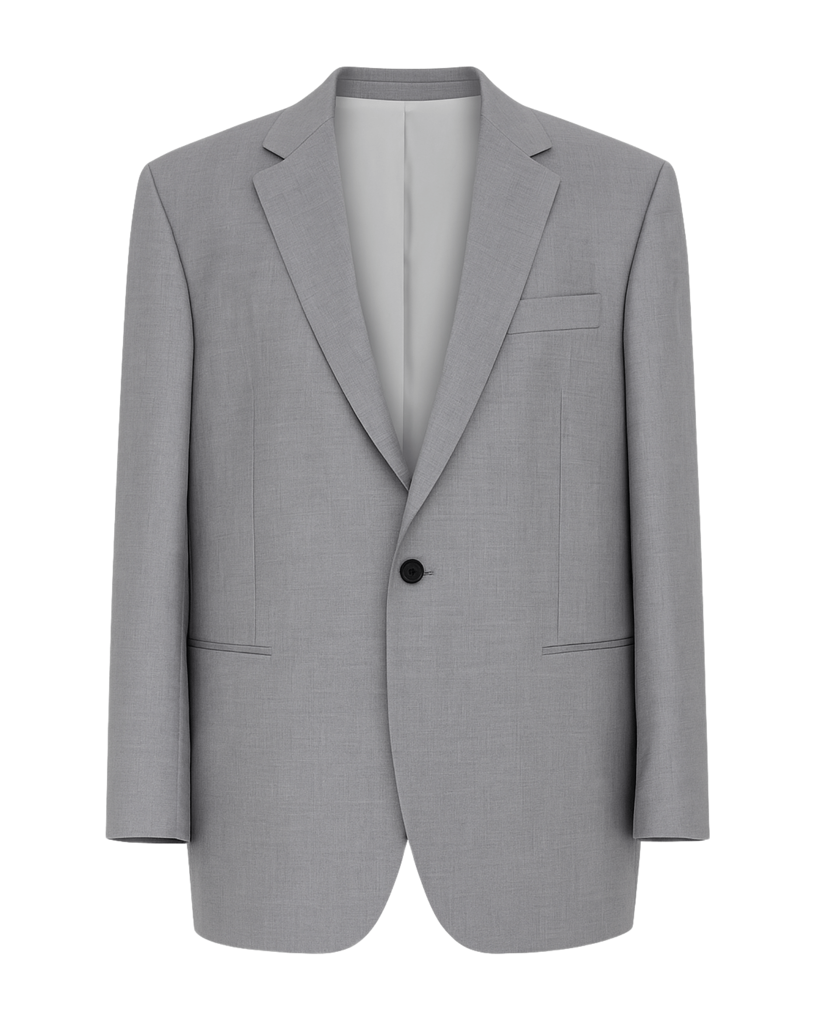 Tailory light gray single-breasted blazer with notched lapel front view