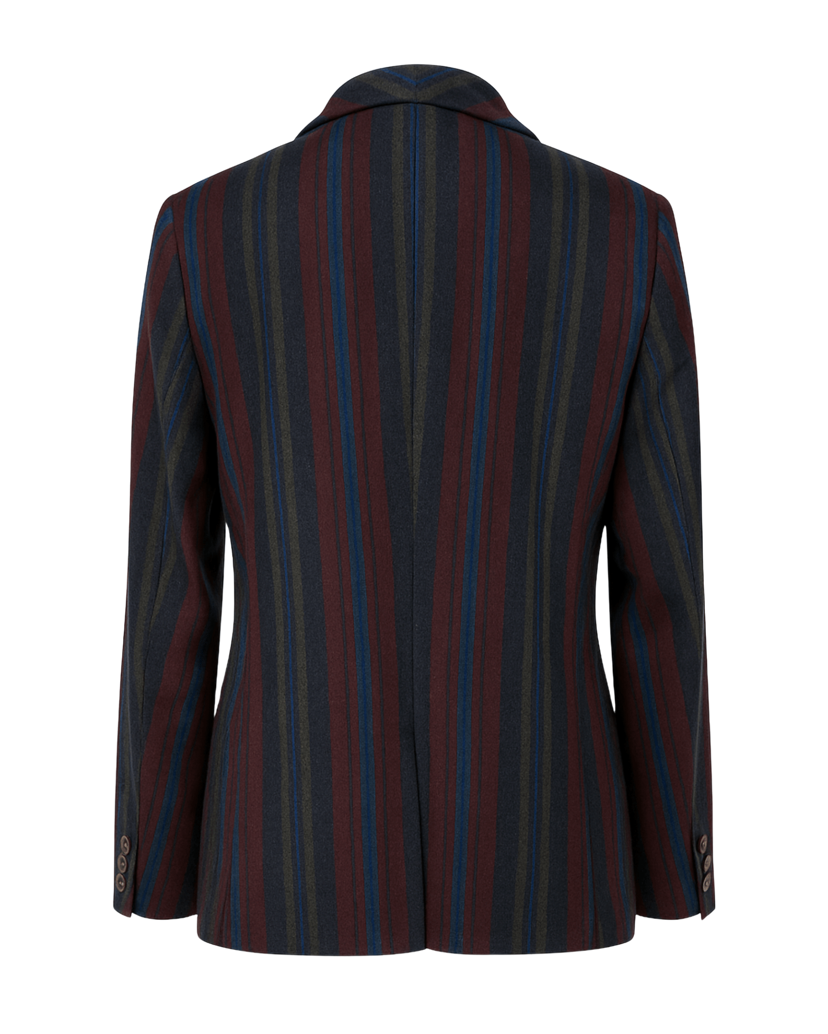 Tailory multicolor striped flannel sportcoat with shawl lapel back view