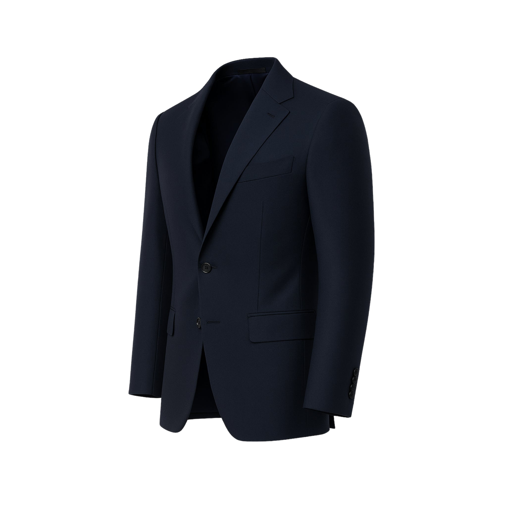 Tailory navy wool sports coat side view
